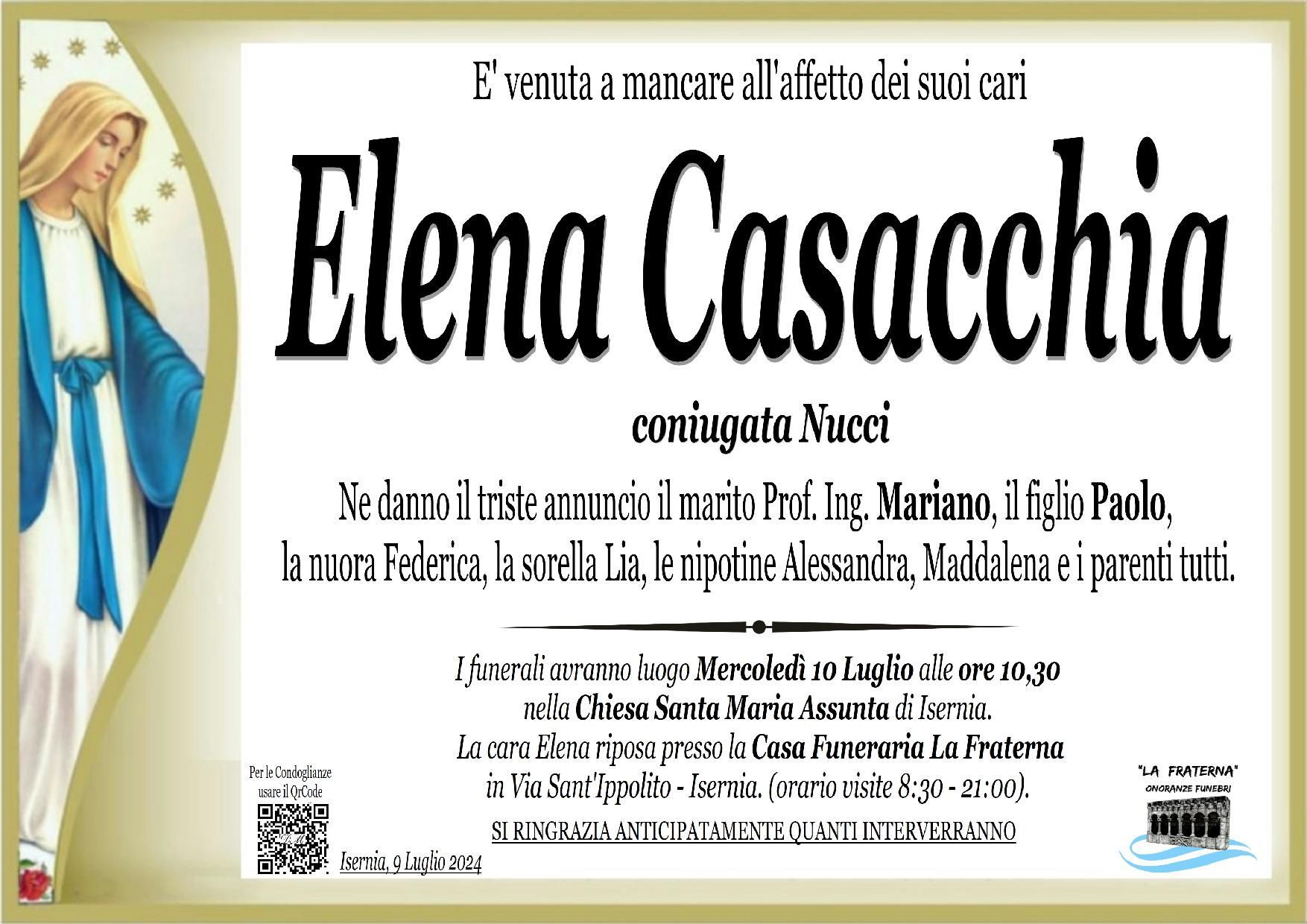 necrologio Elena Casacchia