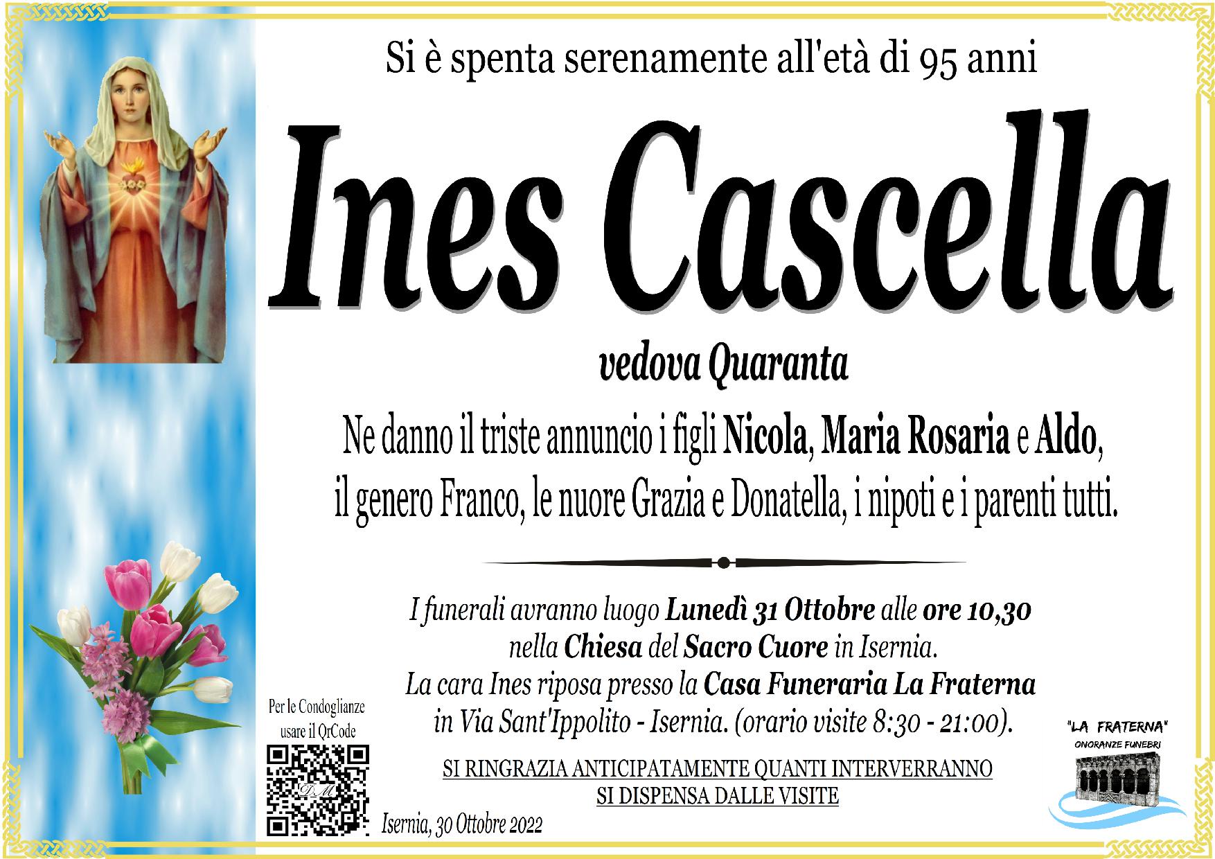 necrologio Ines Cascella