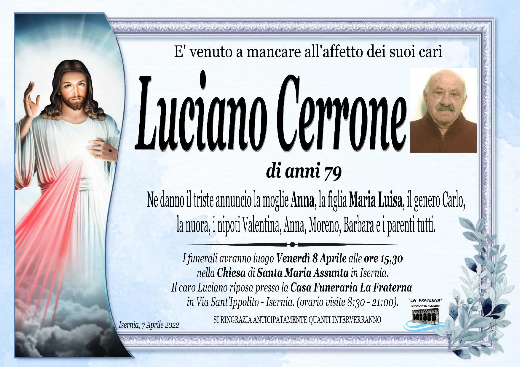necrologio Luciano Cerrone