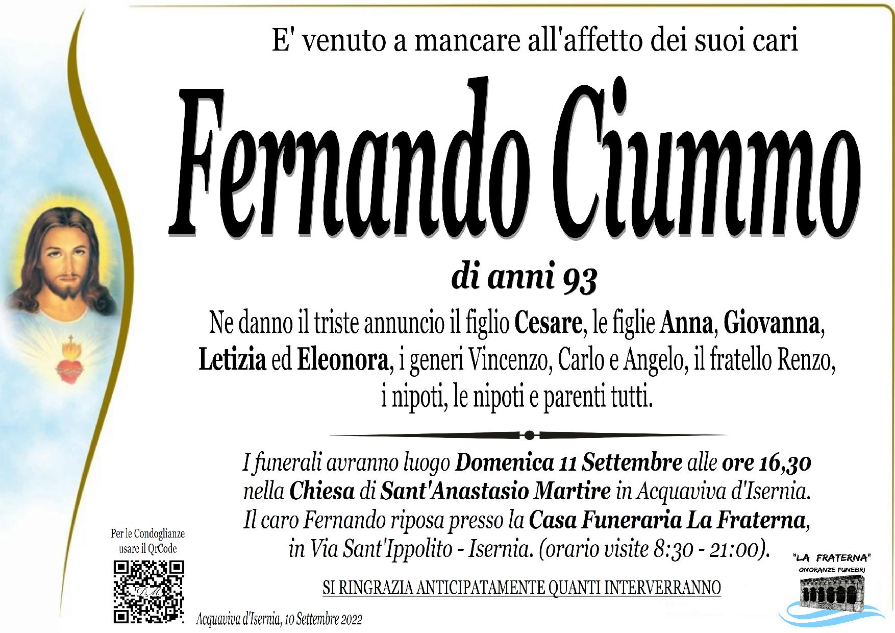 necrologio Fernando Ciummo