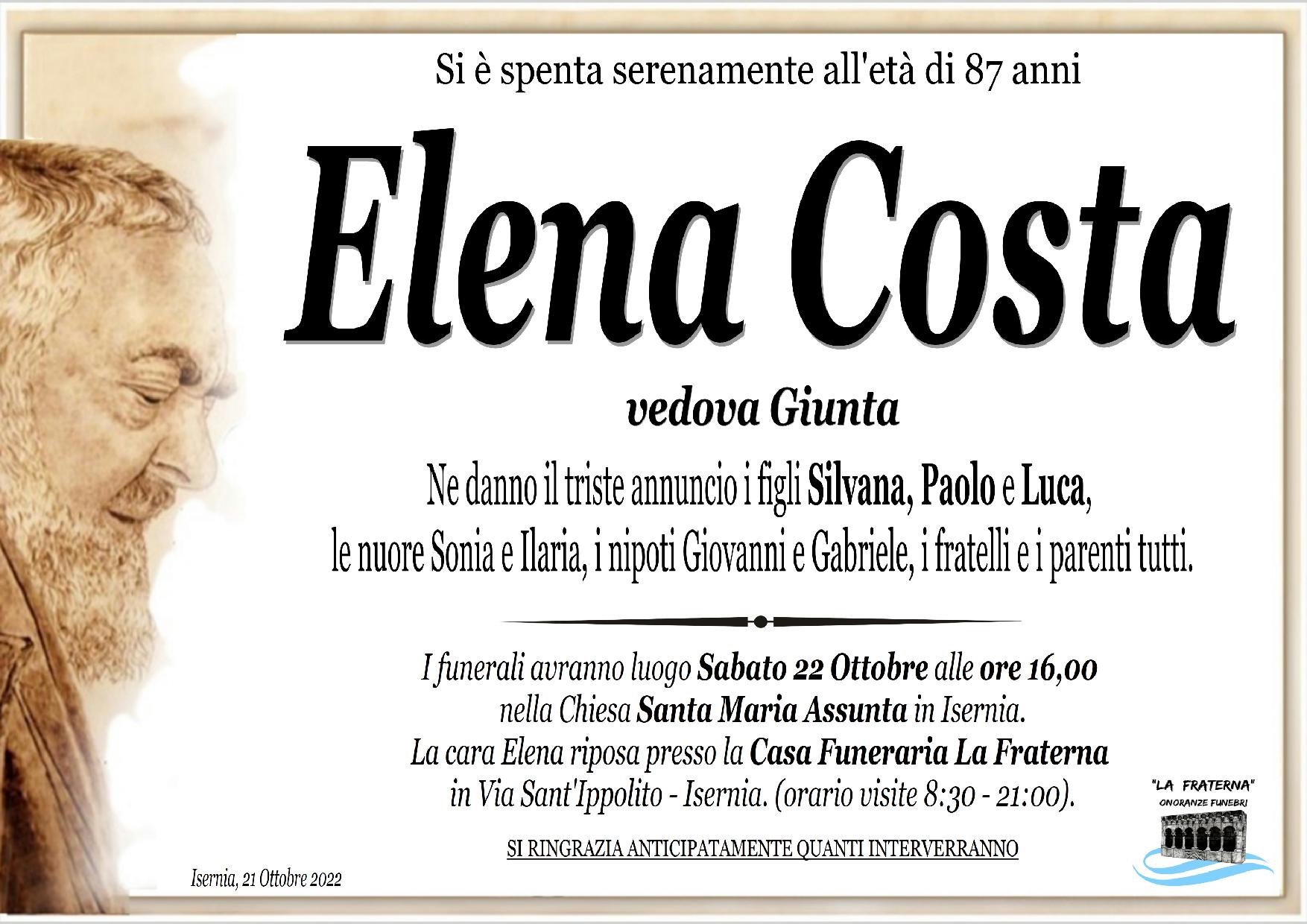 necrologio Elena Costa