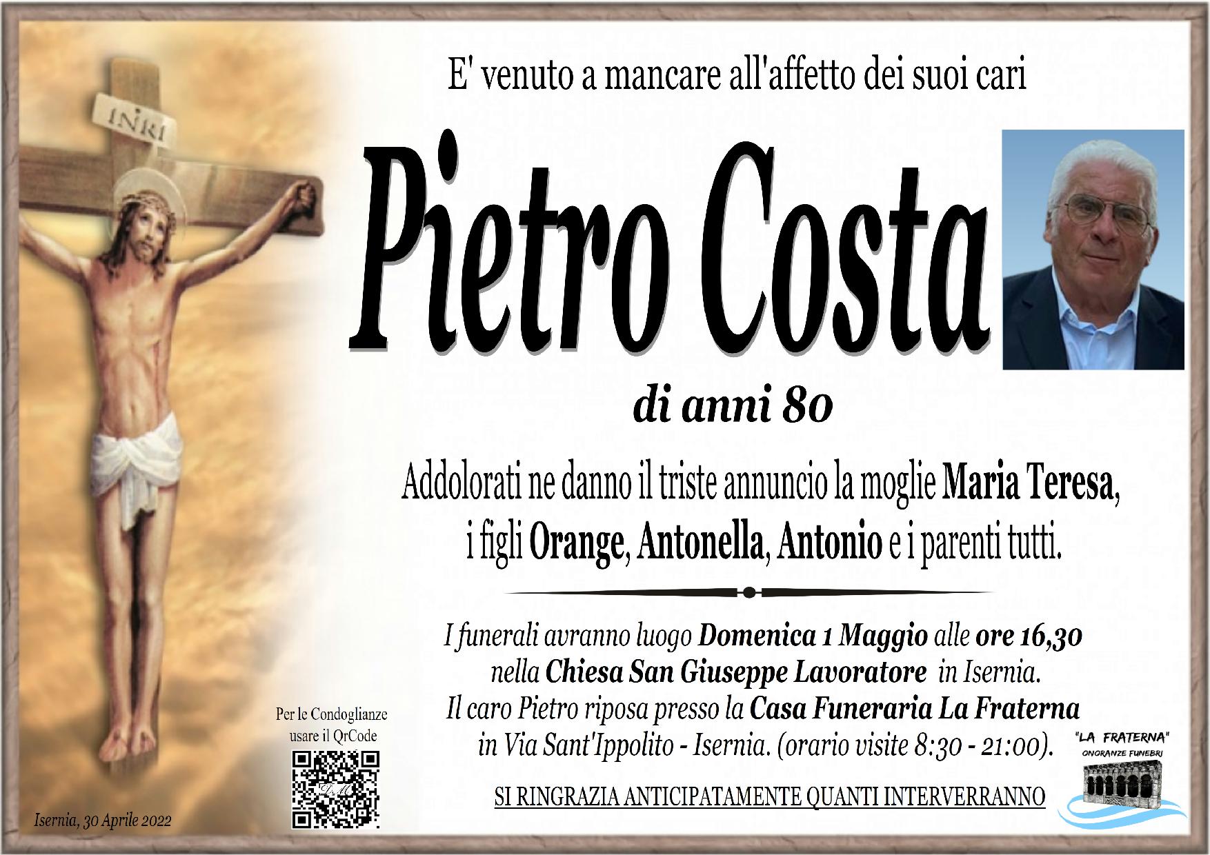 necrologio Pietro Costa