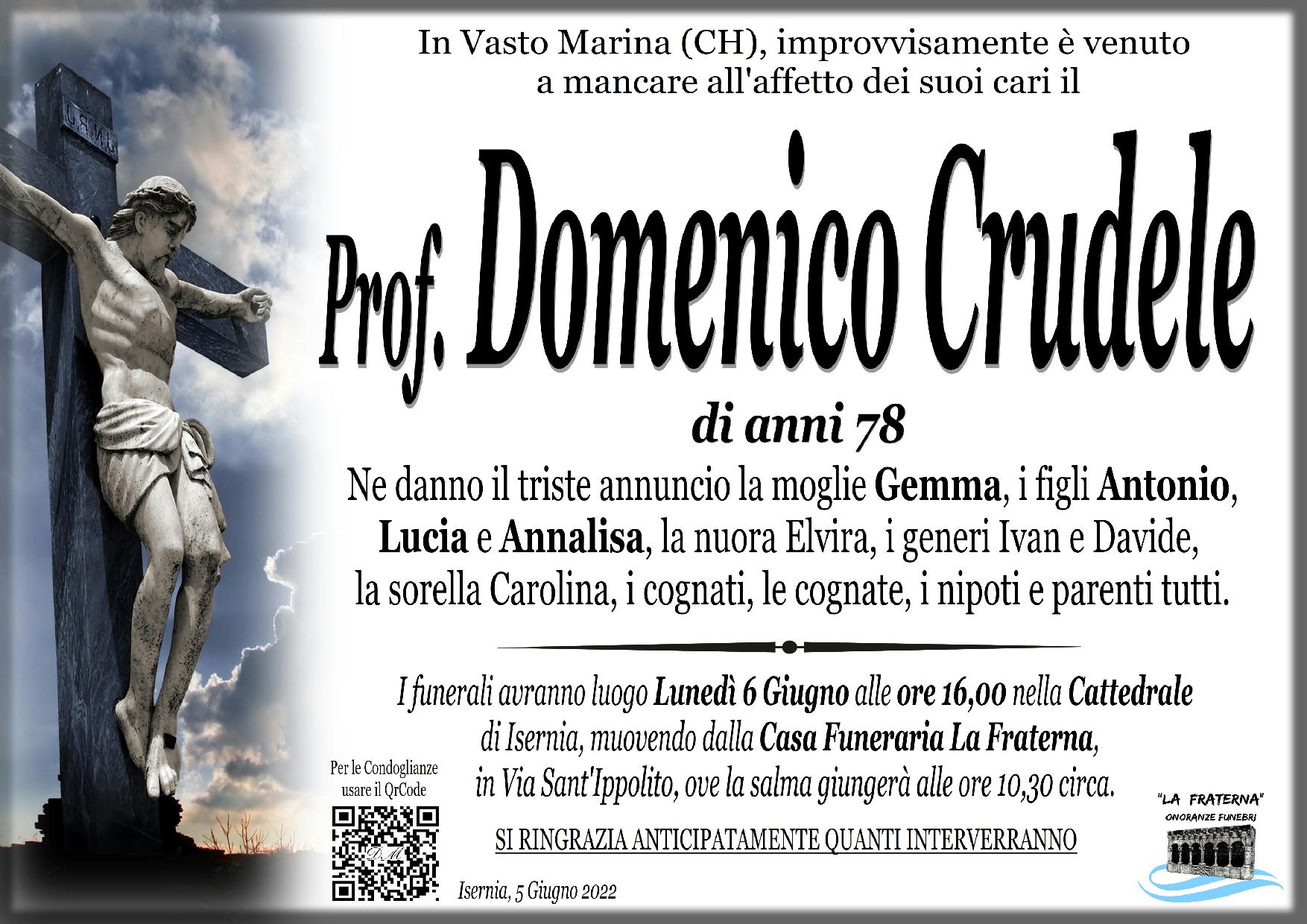 necrologio Domenico Crudele