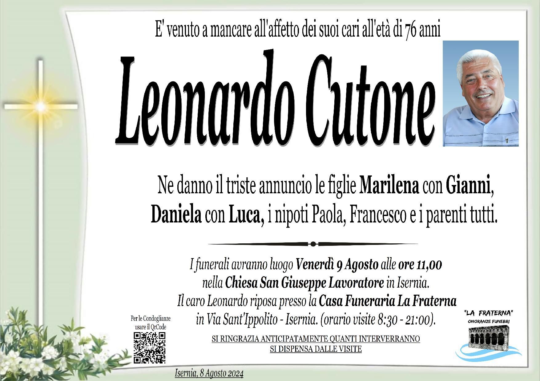 necrologio Leonardo Cutone