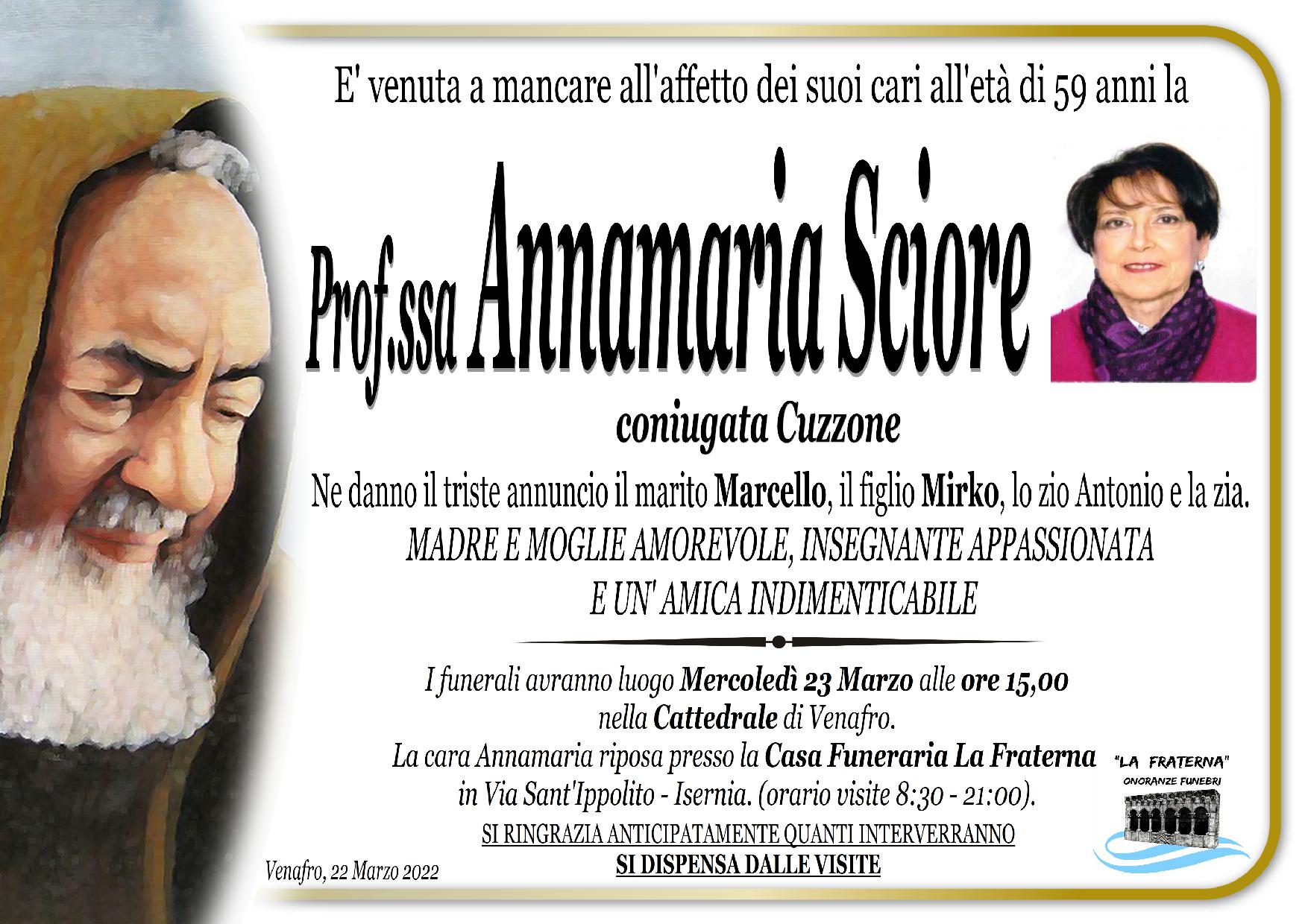 necrologio Annamaria Sciore