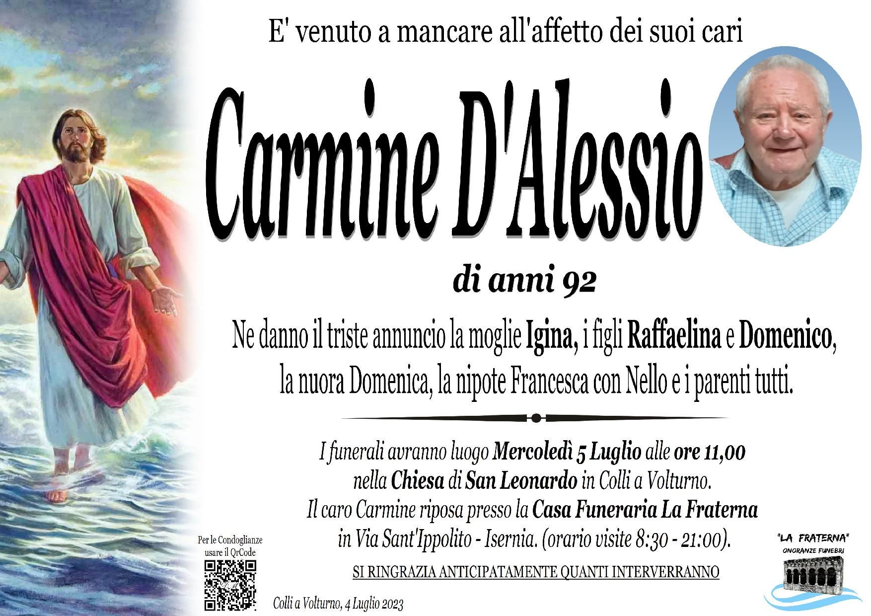 necrologio Carmine D'Alessio
