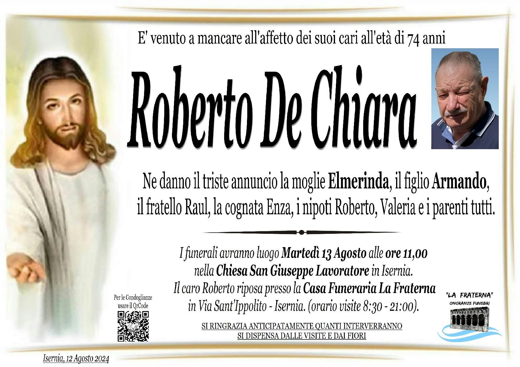 necrologio Roberto De Chiara