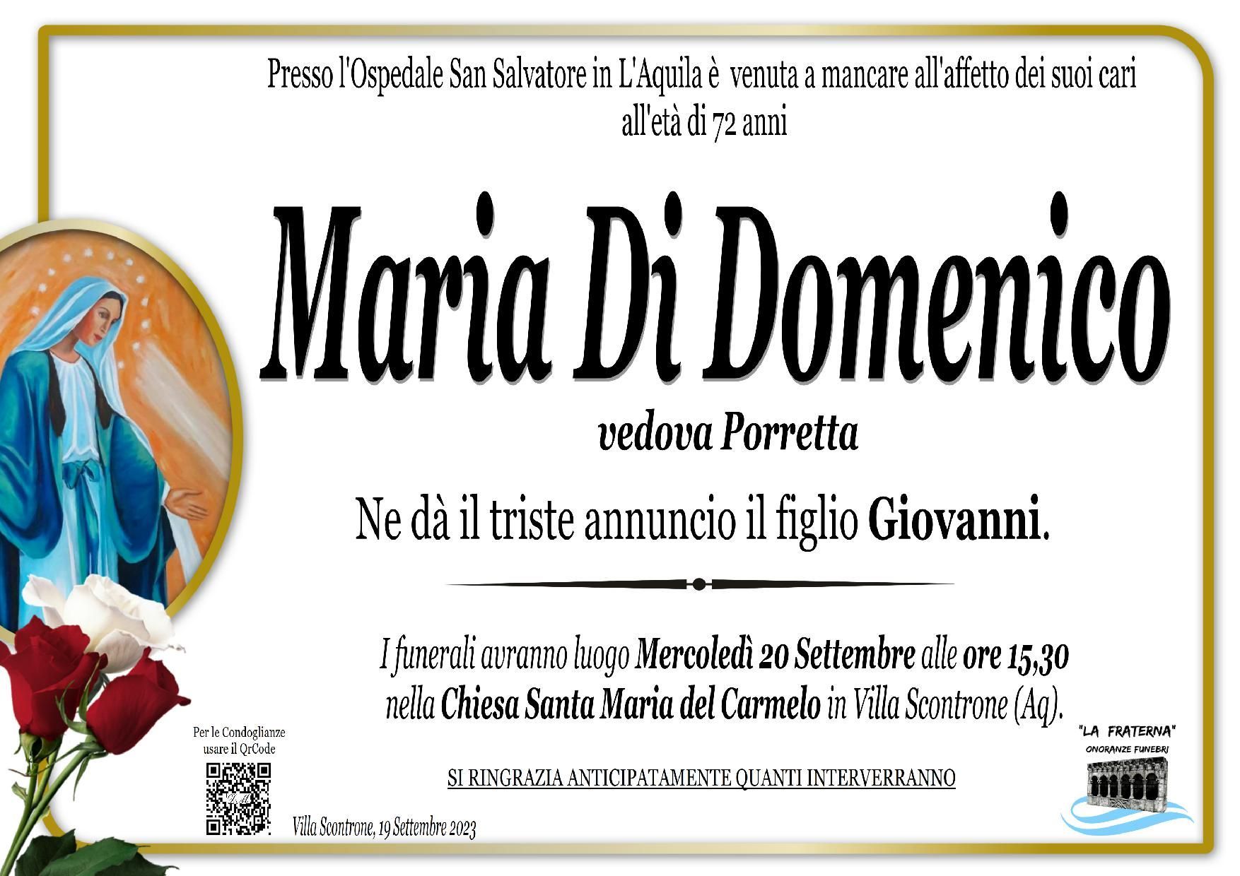 necrologio Maria Di Domenico