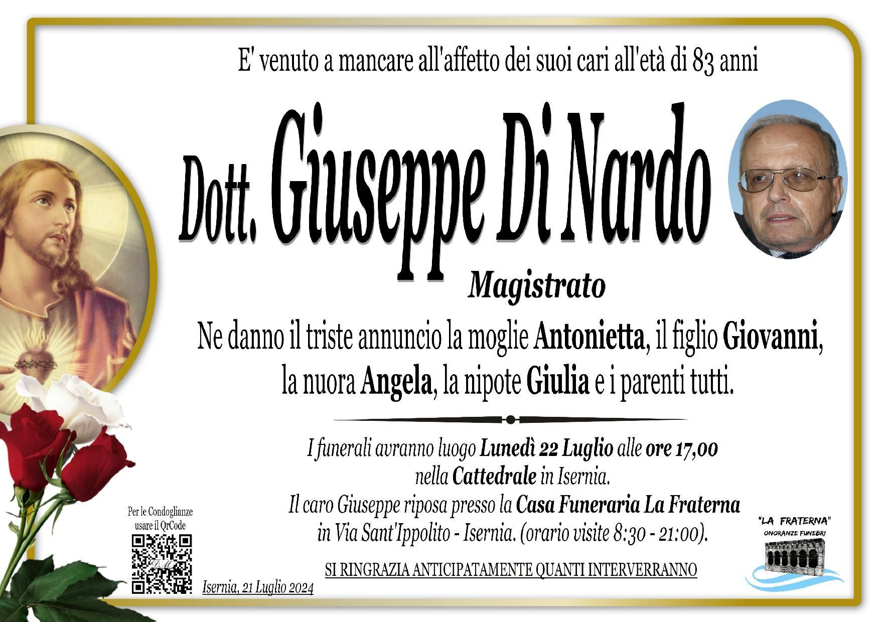 necrologio Prof. Giuseppe Di Nardo