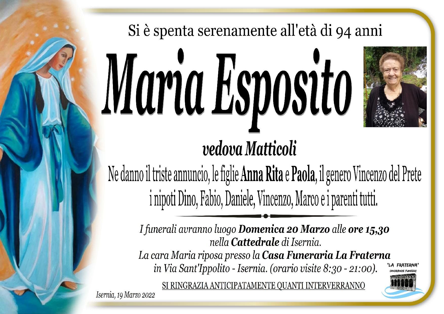 necrologio Maria Esposito