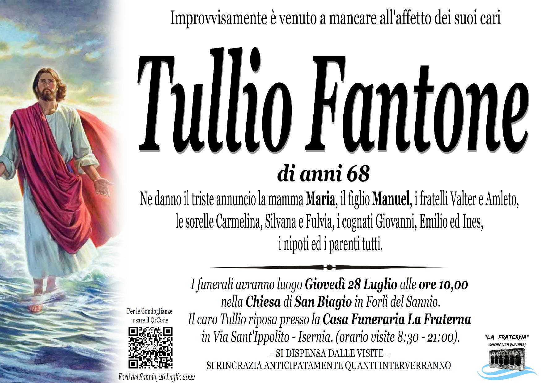necrologio Tullio Fantone