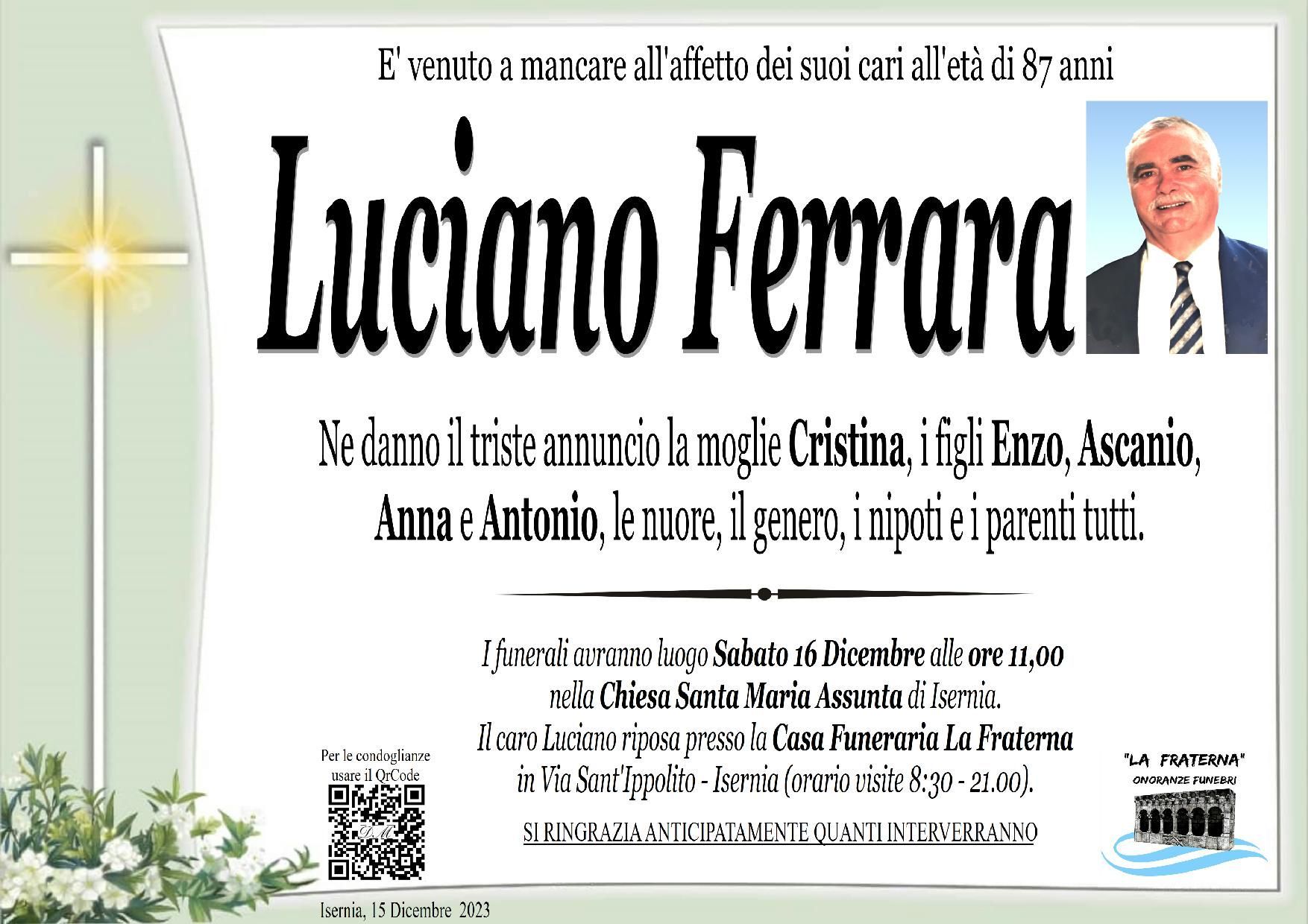 necrologio Luciano Ferrara