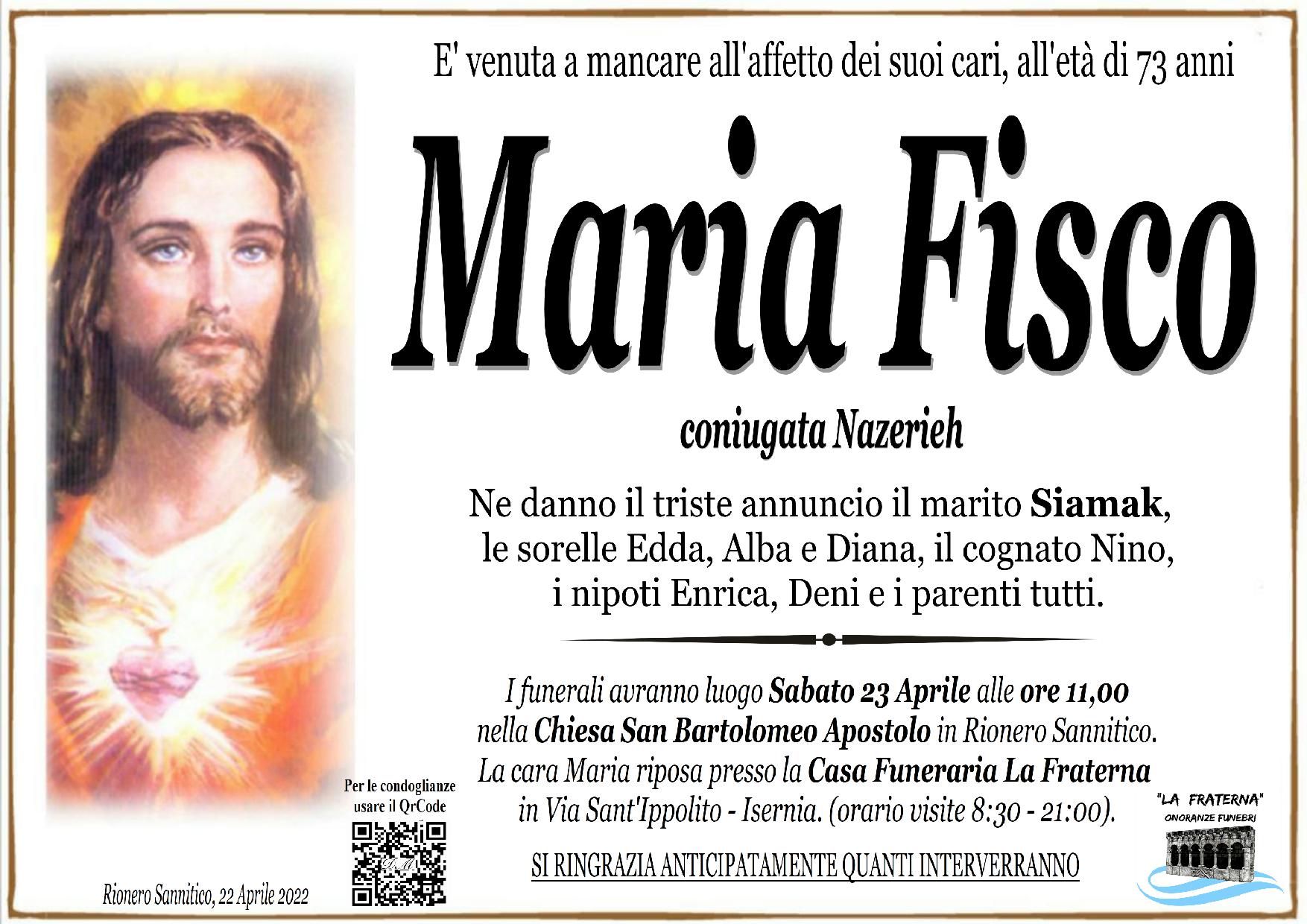 necrologio Maria Fisco