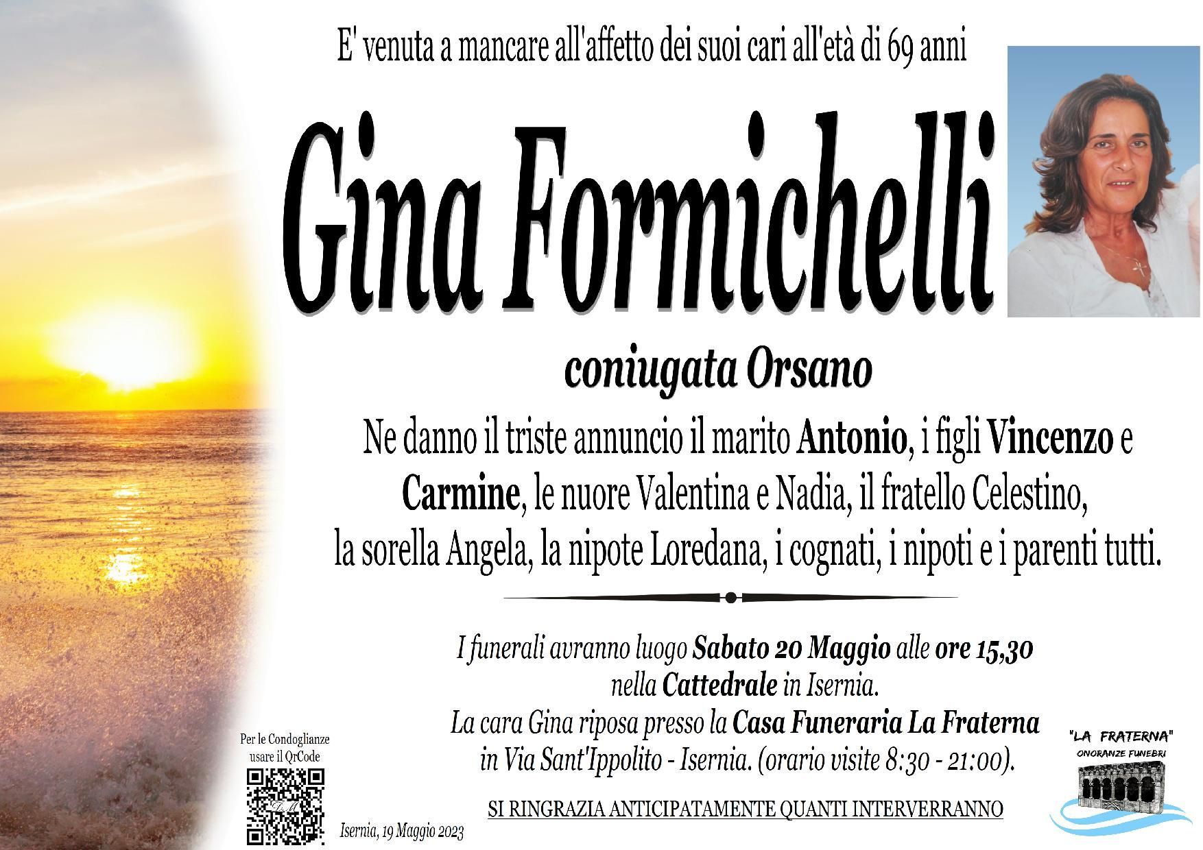 necrologio Gina Formichelli