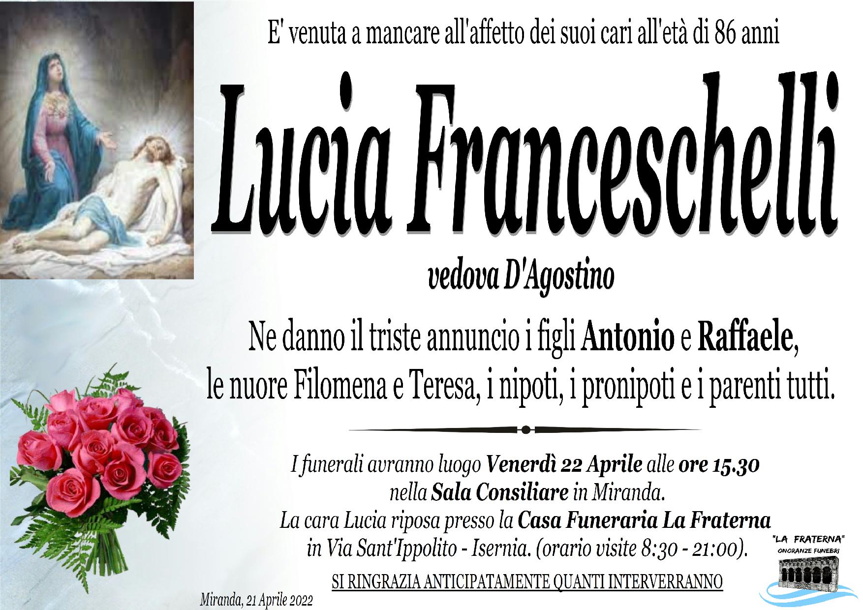 necrologio Lucia Franceschelli