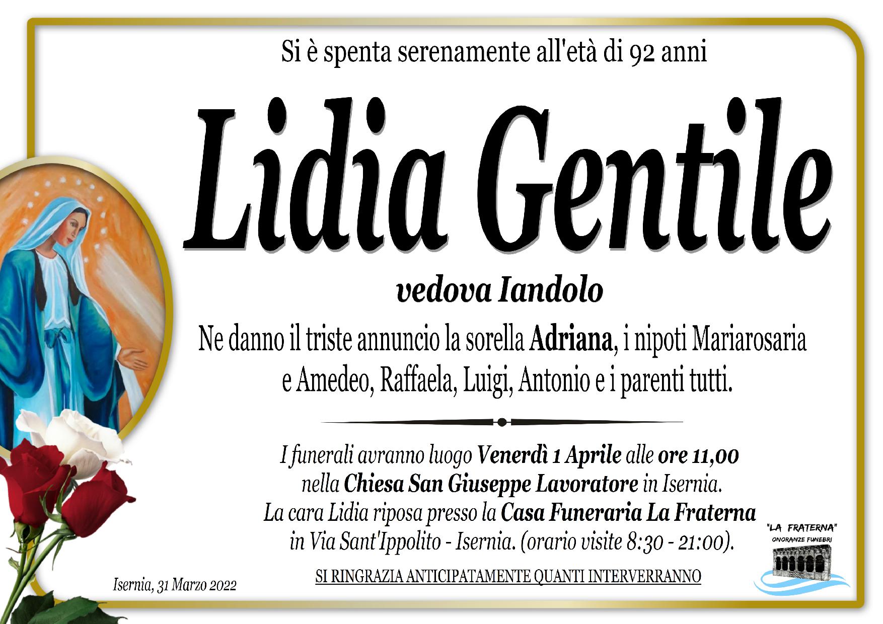 necrologio Lidia Gentile