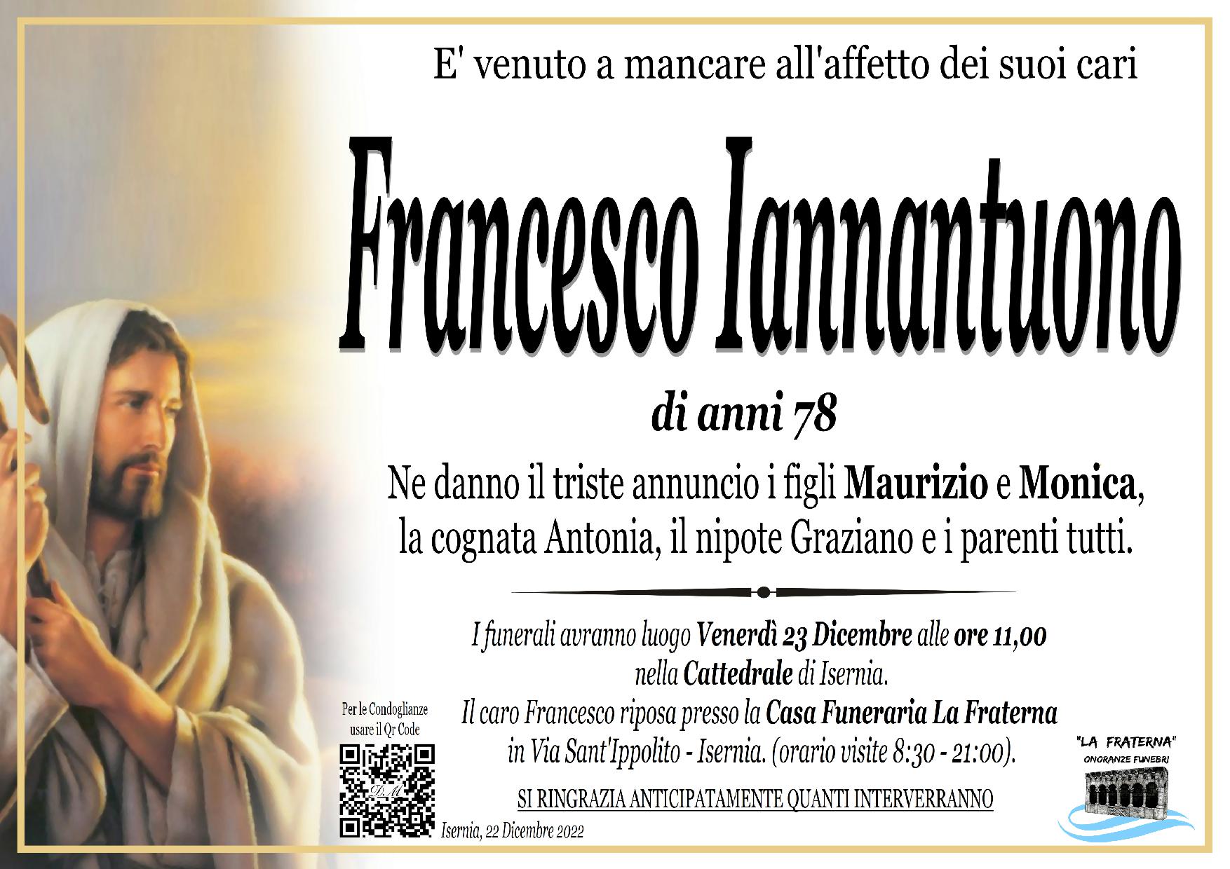 necrologio Francesco Iannantuono