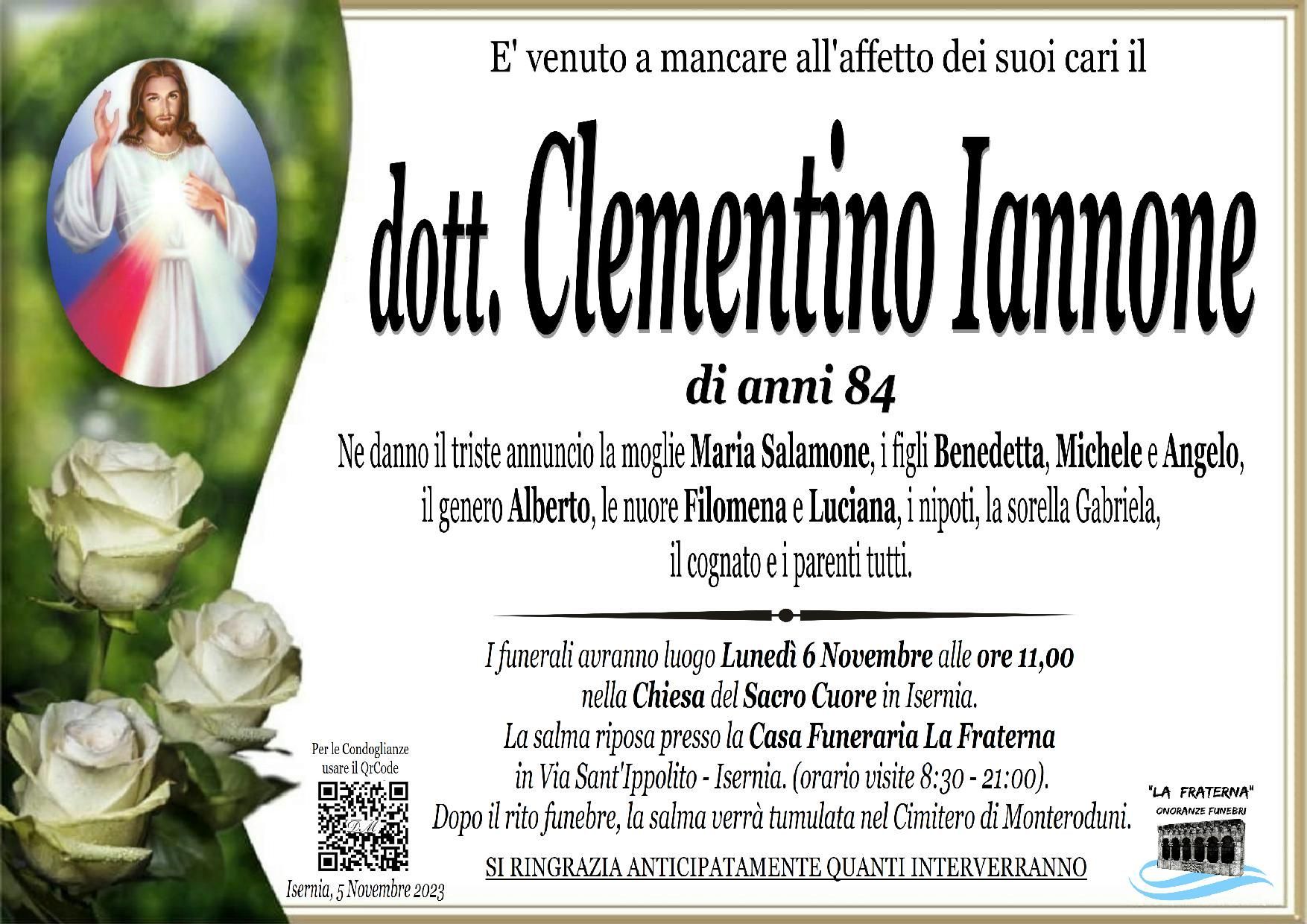 necrologio Dott. Clementino Iannone