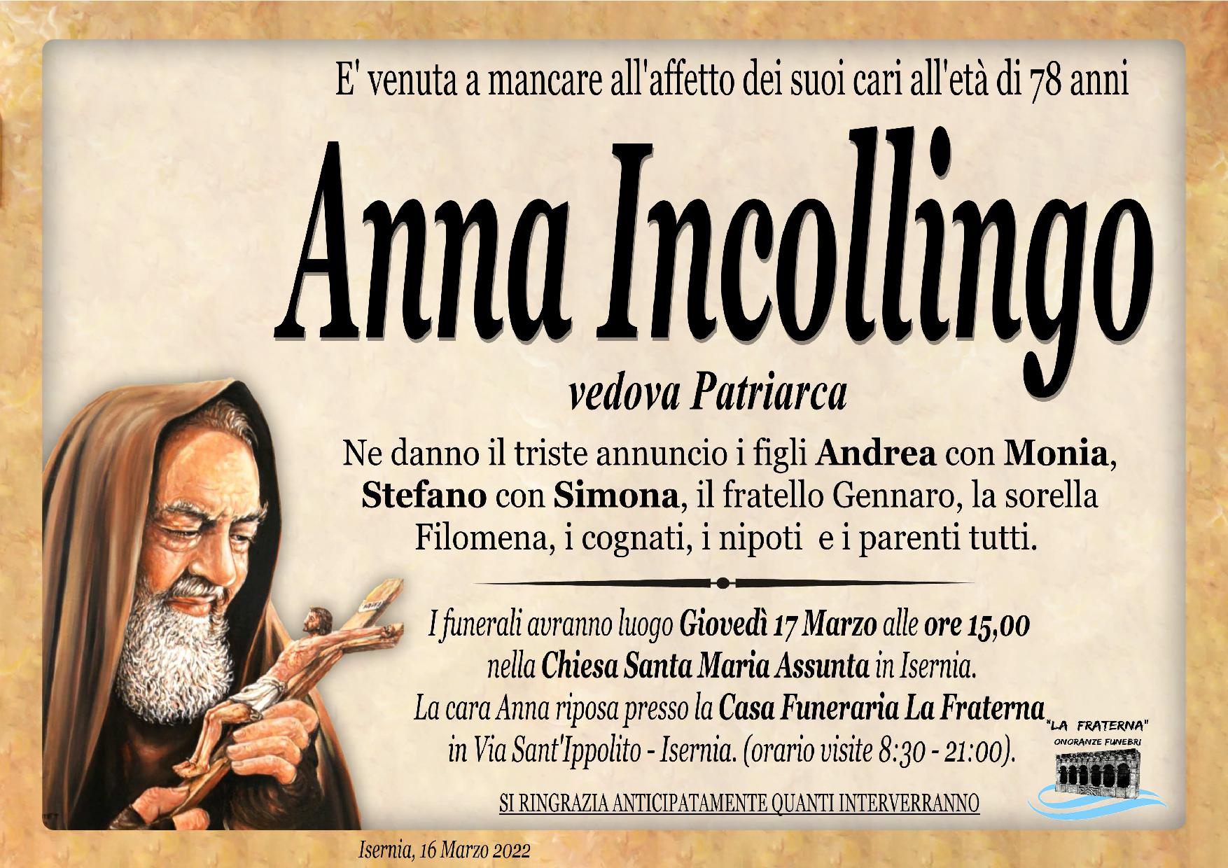necrologio Anna Incollingo