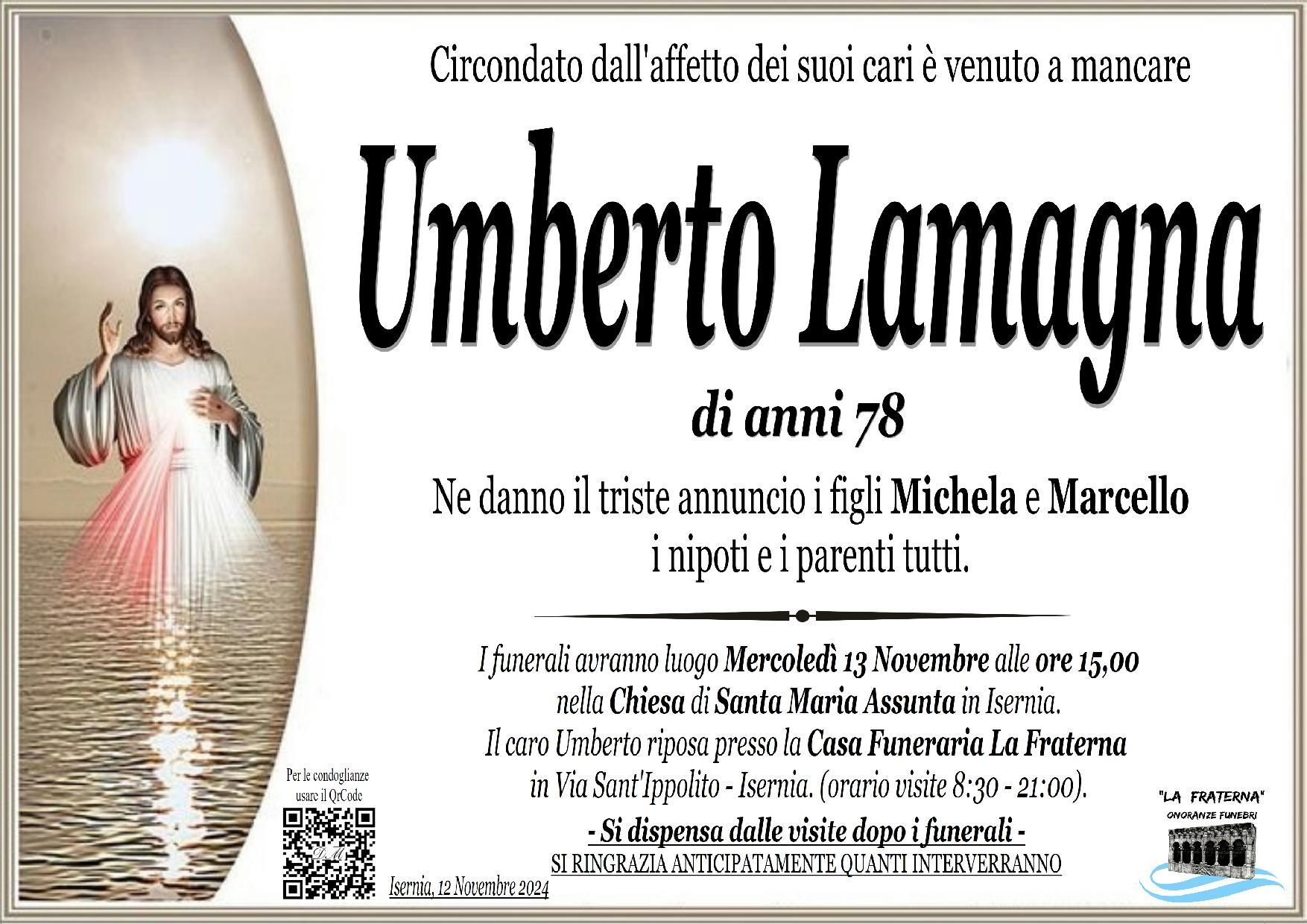 necrologio Umberto Lamagna