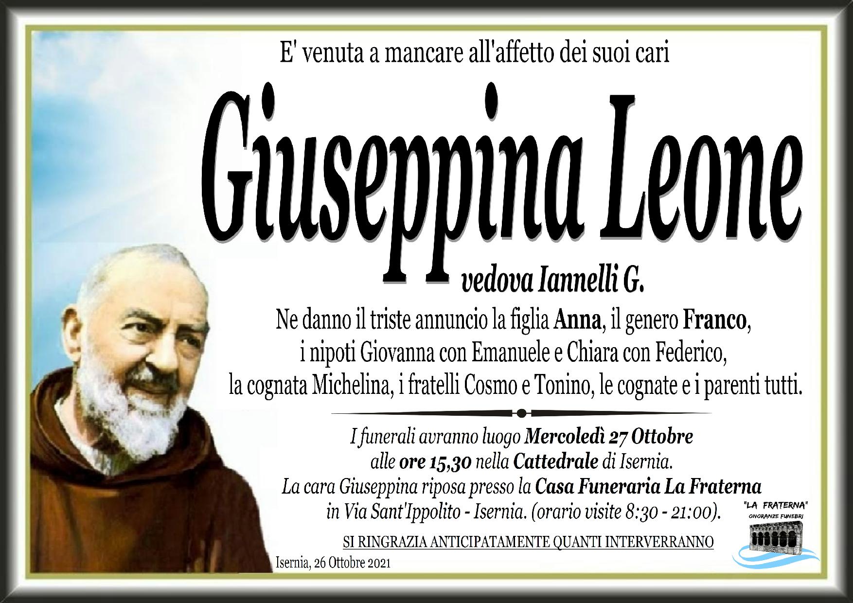 necrologio Giuseppina Leone