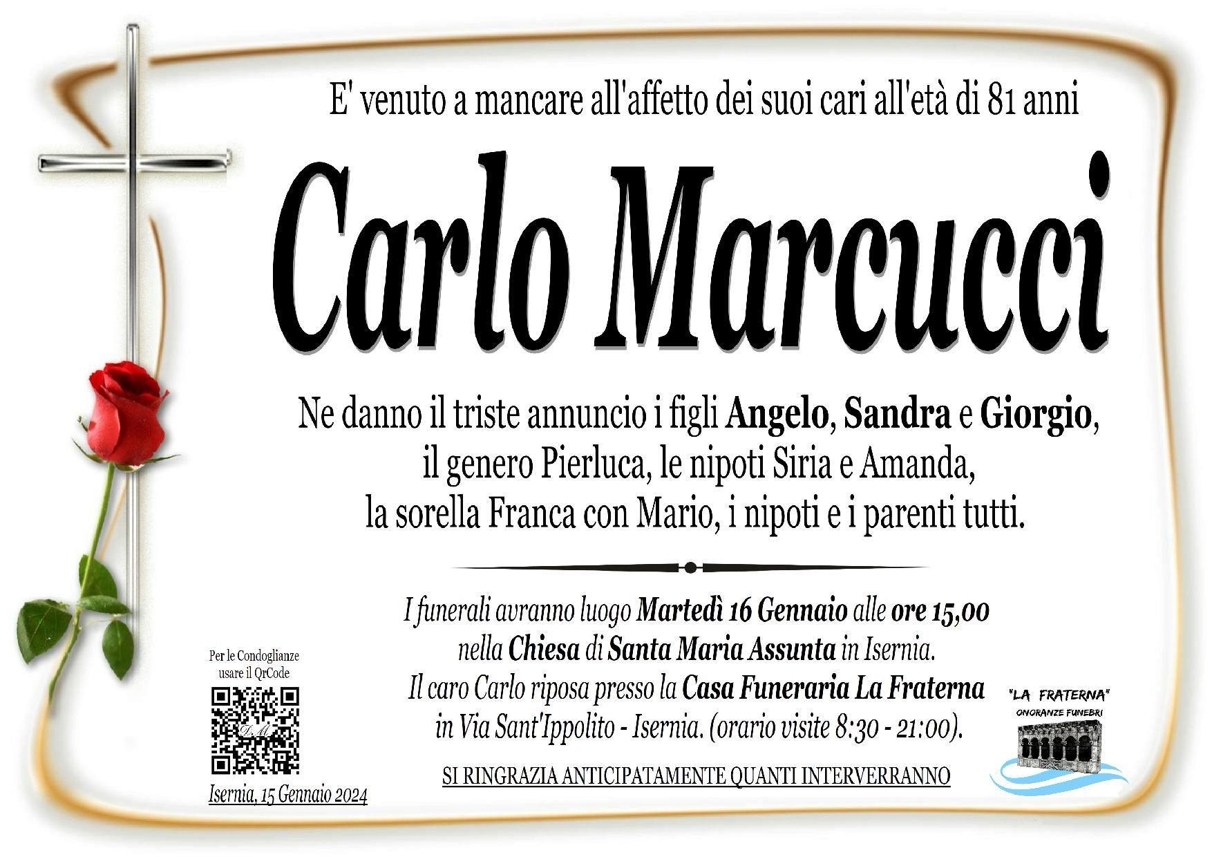 necrologio Carlo Marcucci