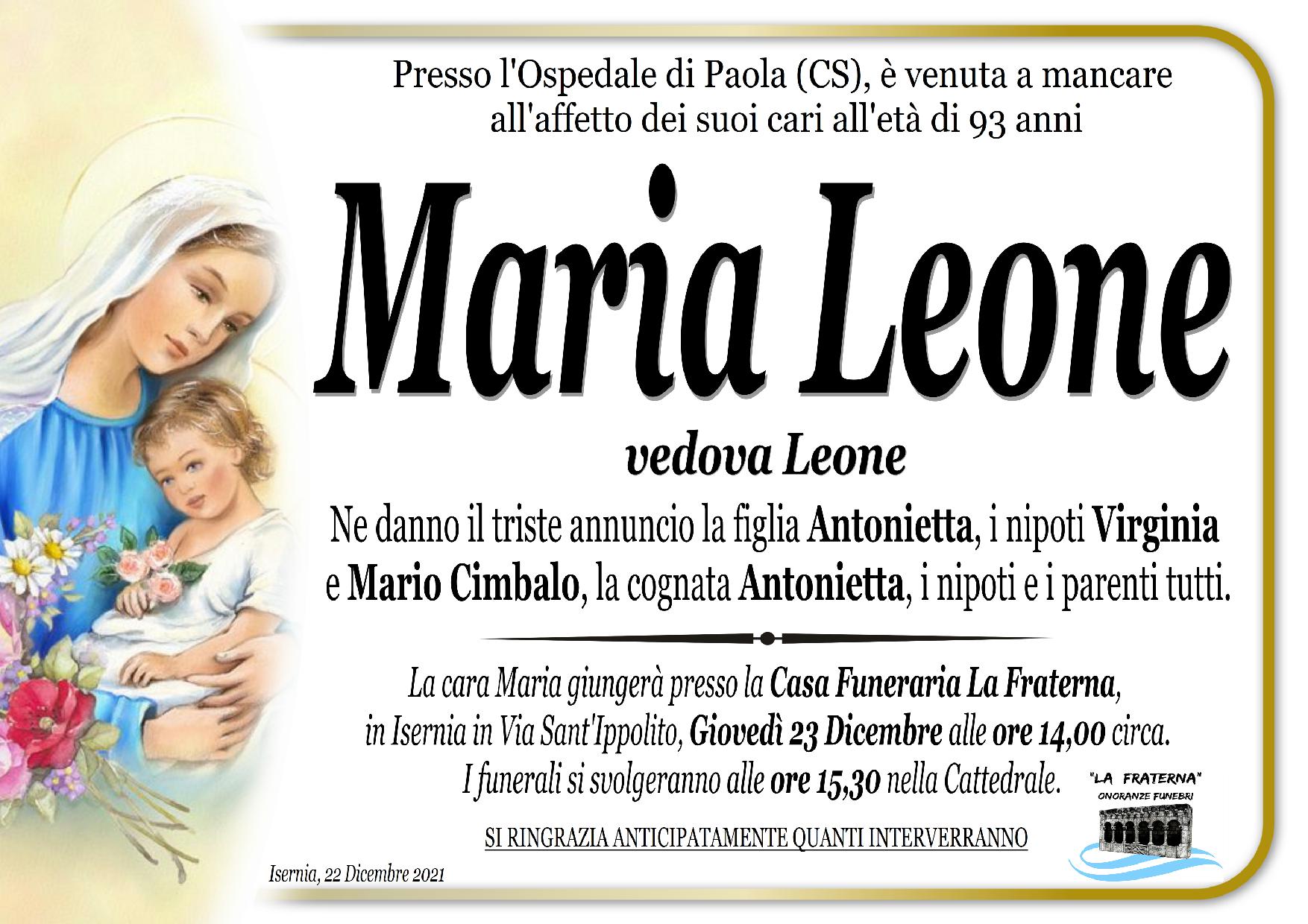 necrologio Leone Maria