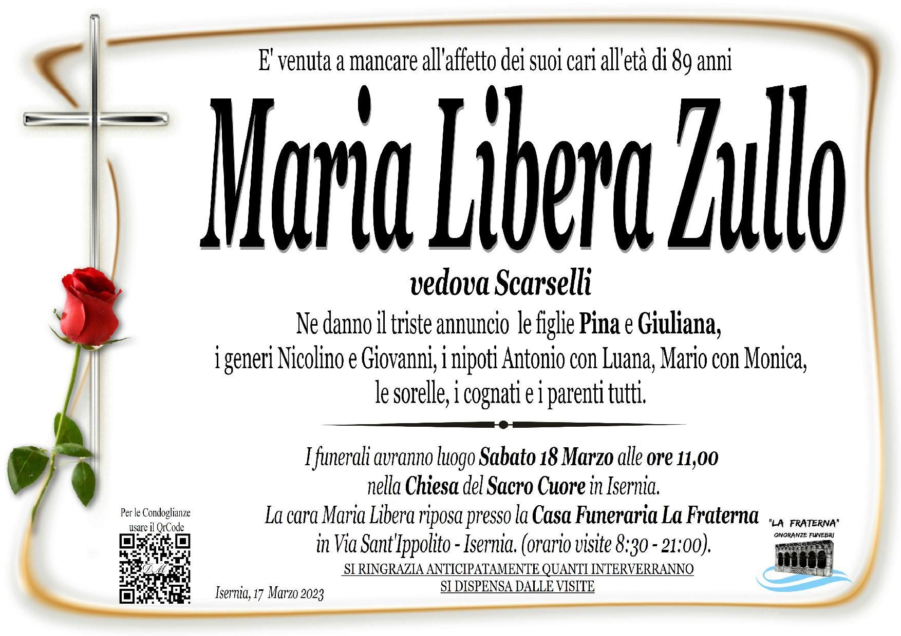 necrologio Maria Libera Zullo