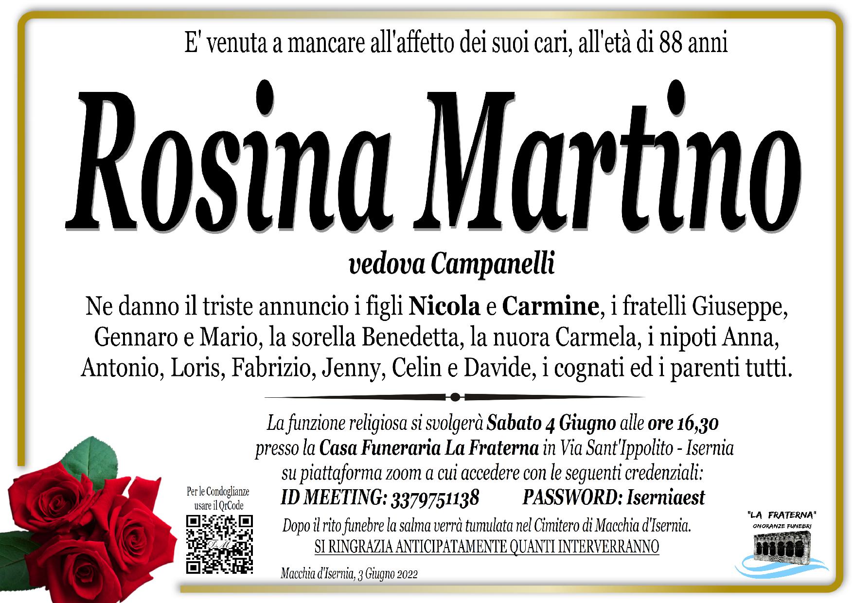 necrologio ROSINA MARTINO