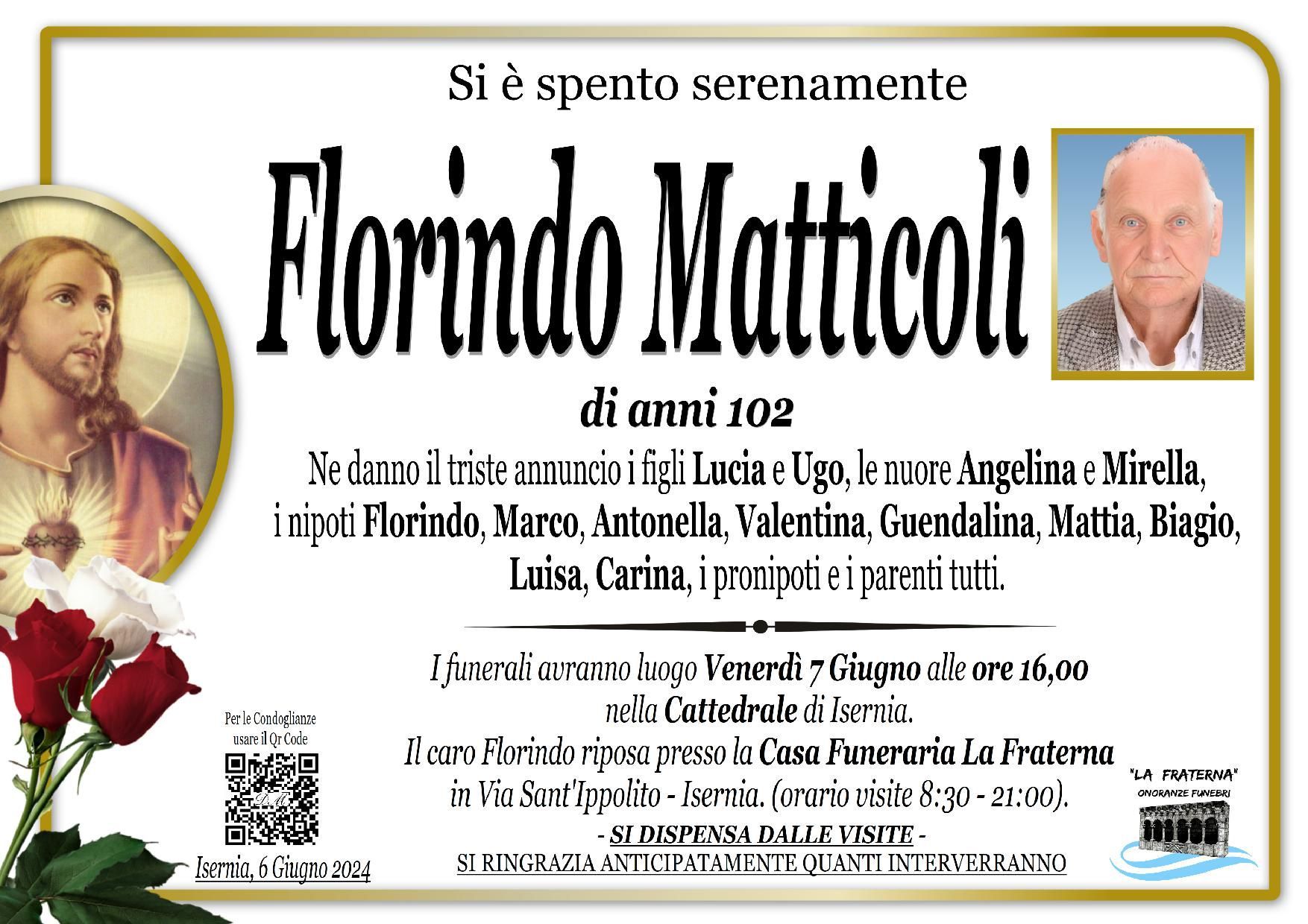 necrologio Florindo Matticoli