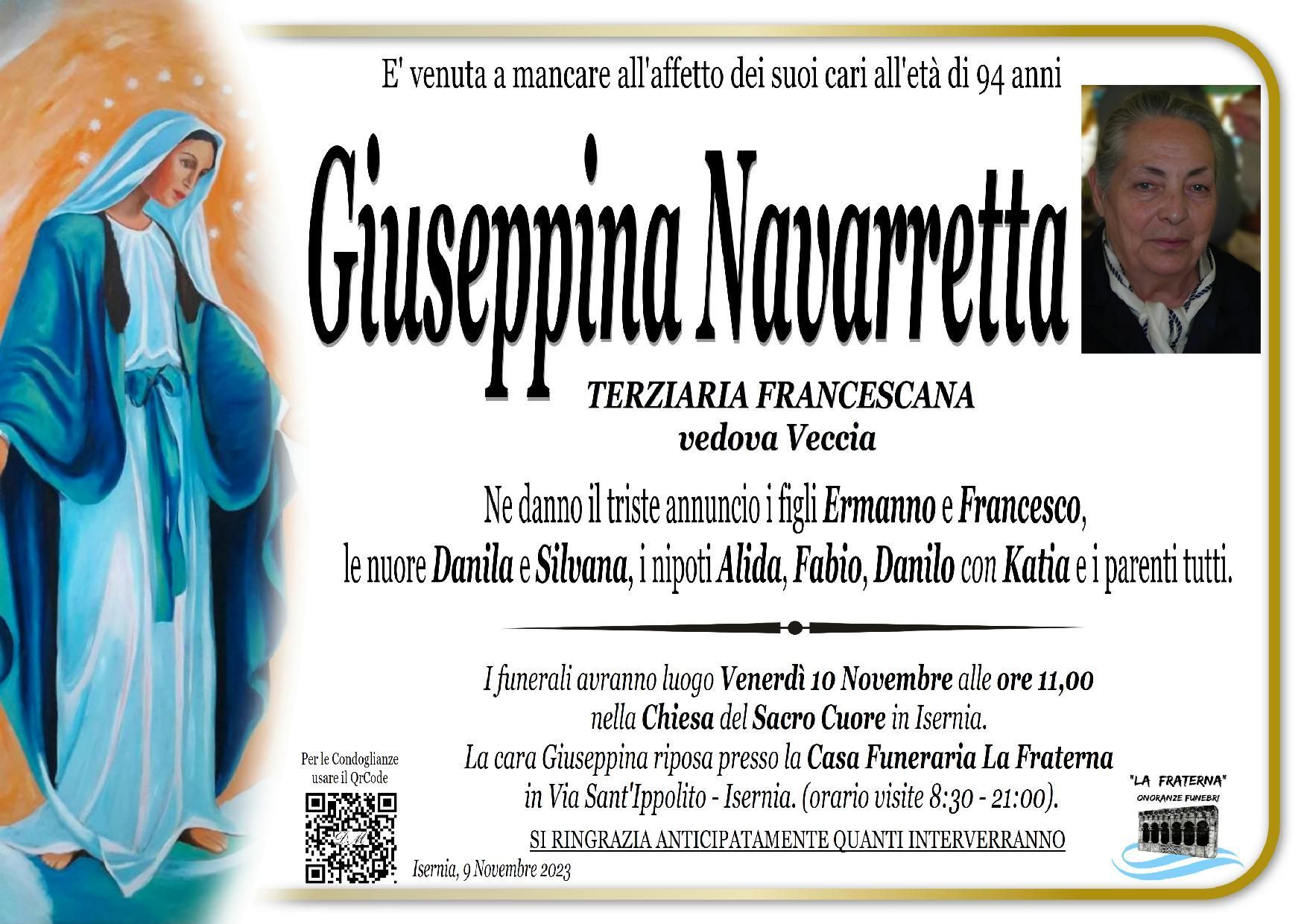 necrologio Giuseppina Navarretta