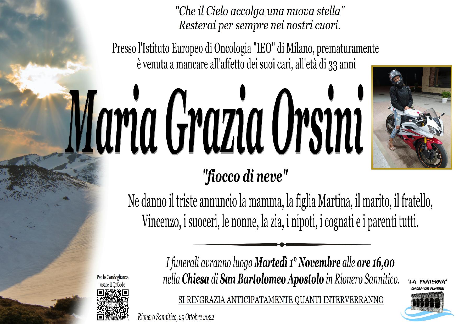 necrologio Maria Grazia Orsini