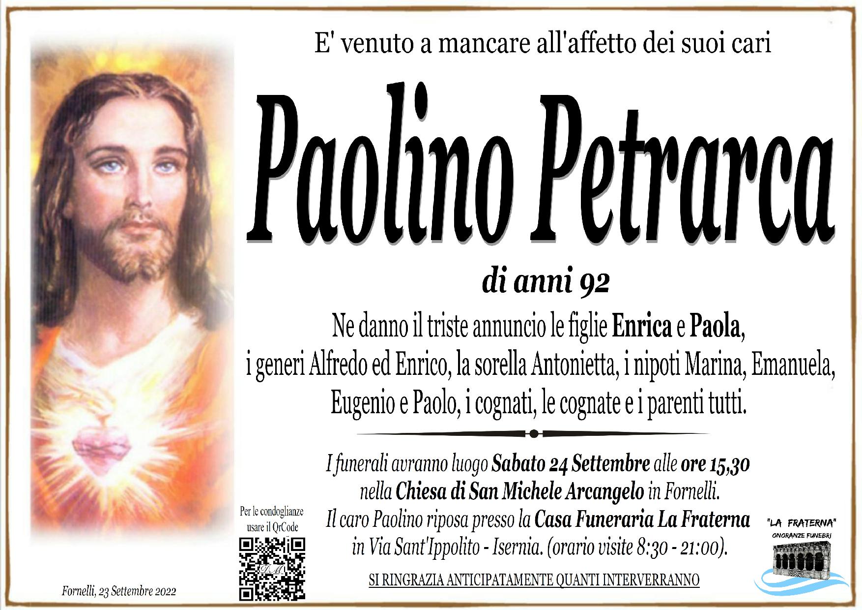 necrologio Paolino Petrarca