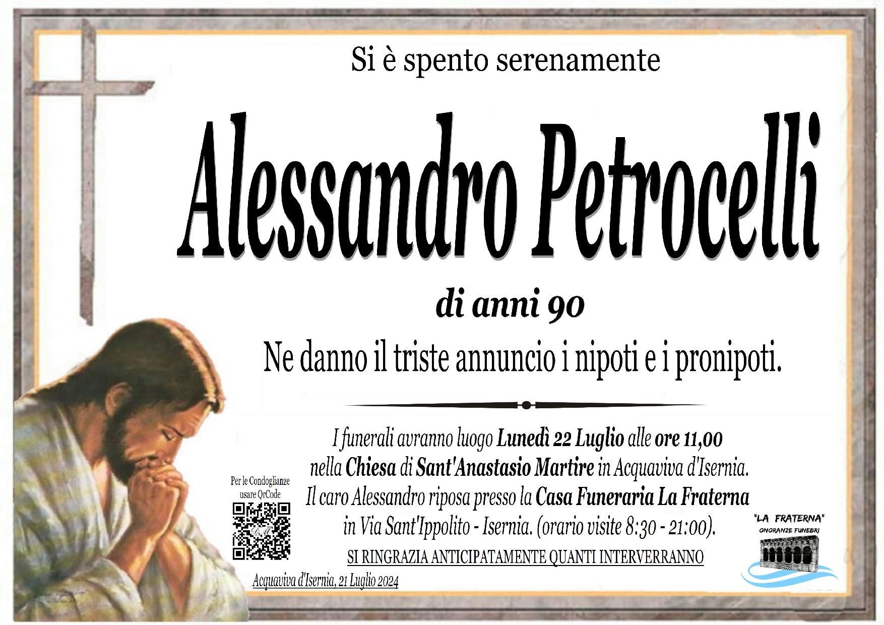 necrologio Alessandro Petrocelli