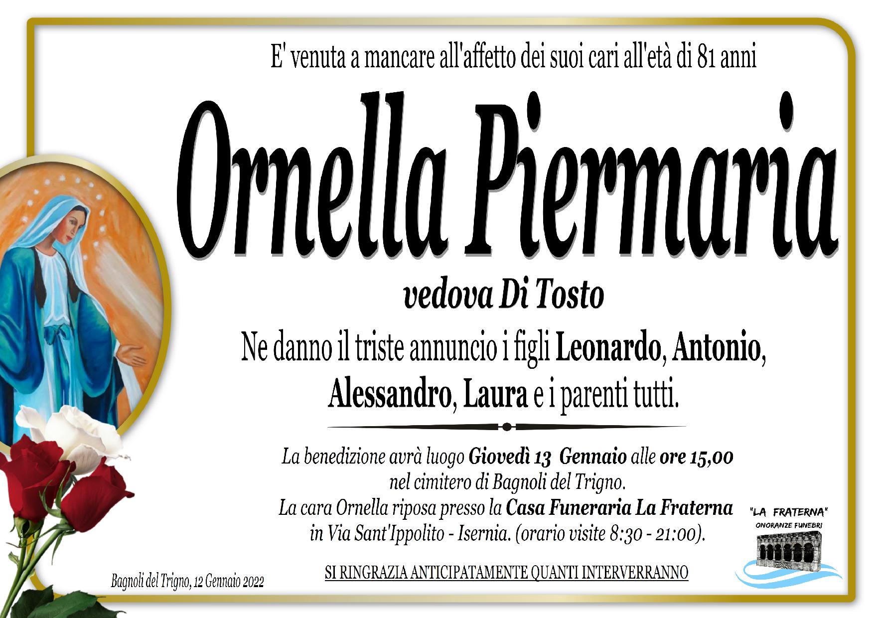 necrologio Ornella Piermaria