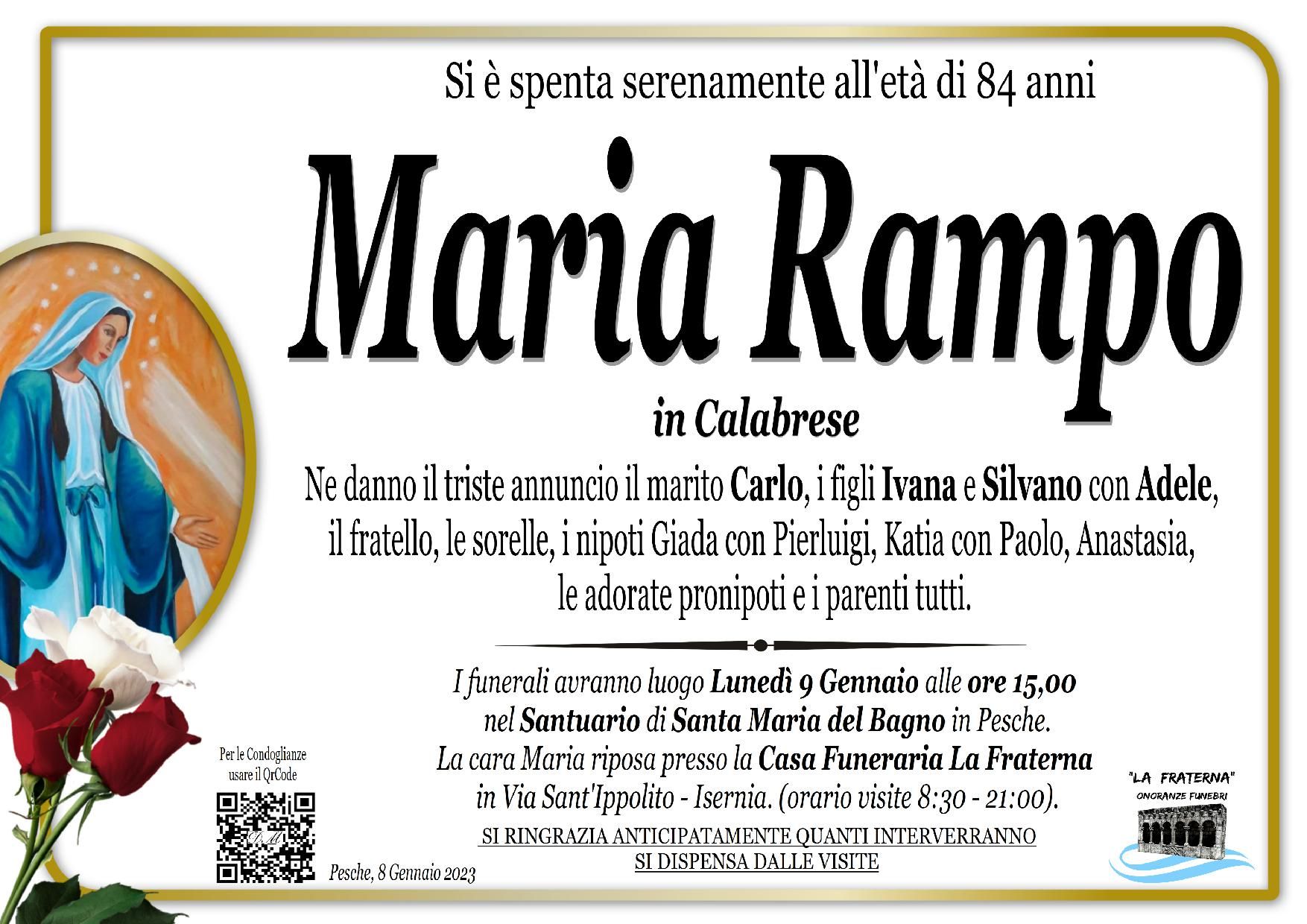 necrologio Maria Rampo