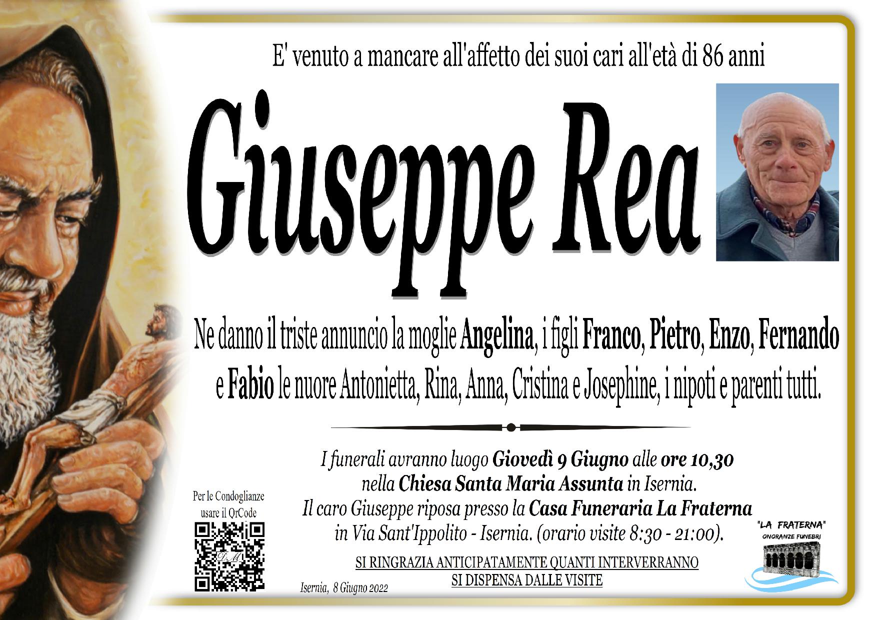 necrologio Giuseppe Rea