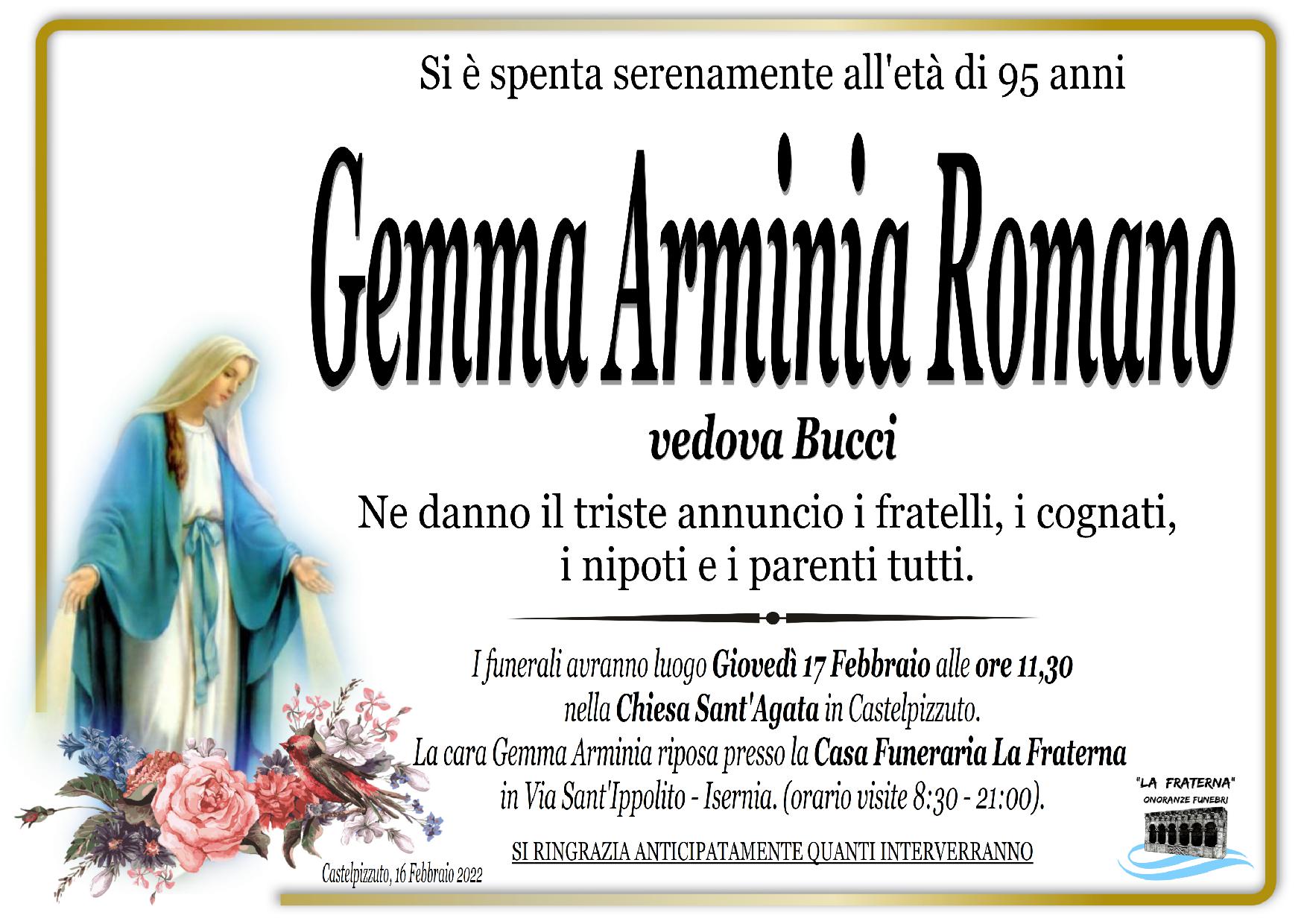 necrologio Gemma Arminia Romano