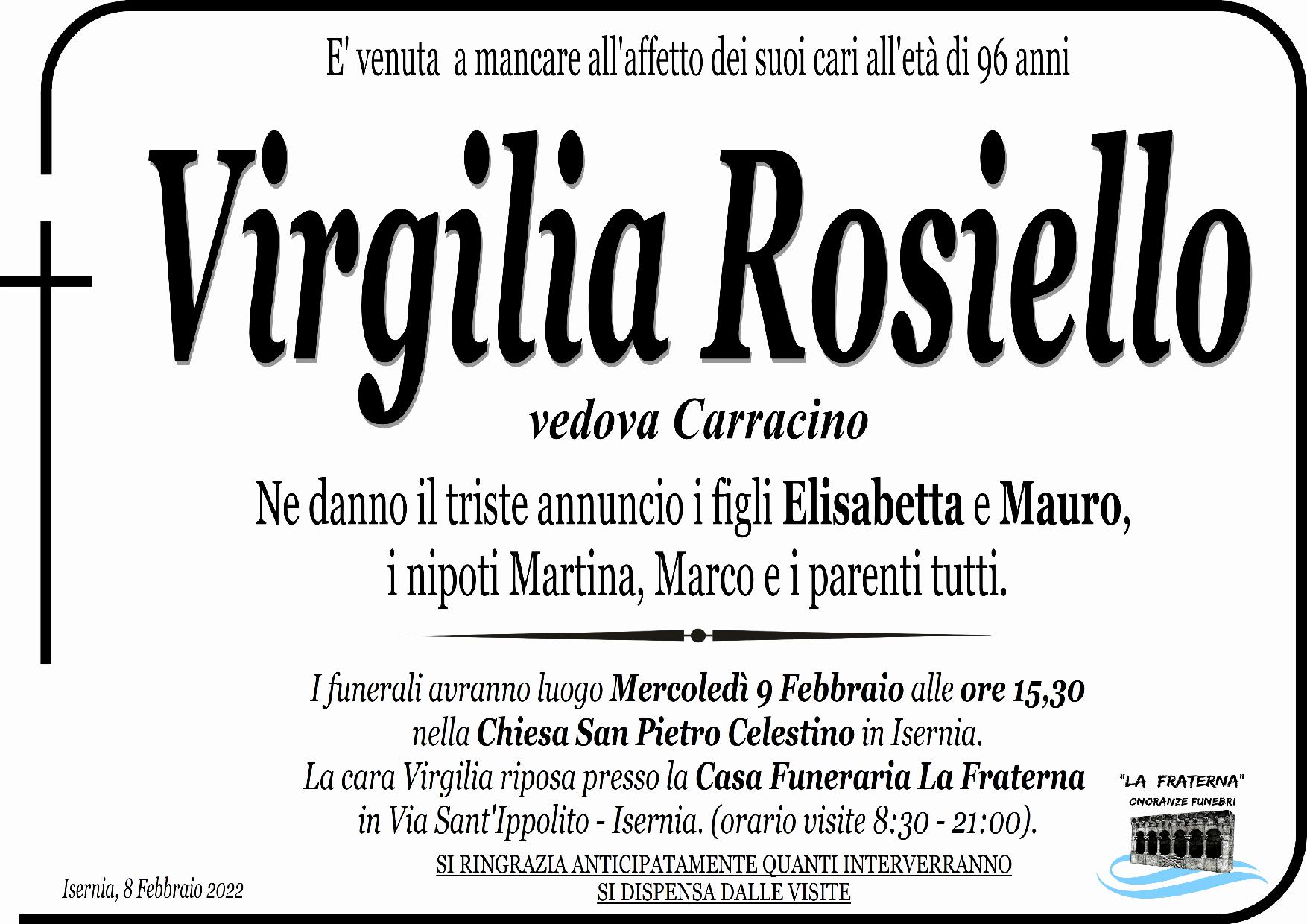 necrologio Virgilia Rosiello