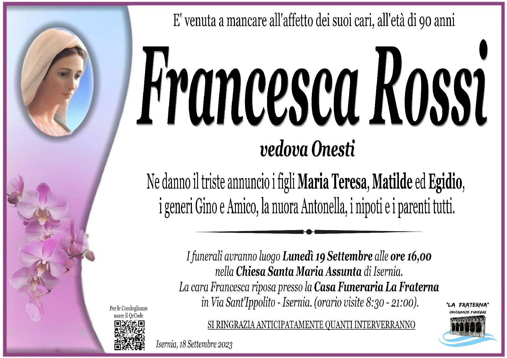 necrologio Francesca Rossi