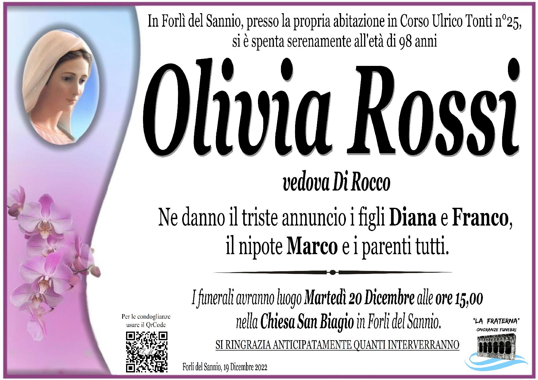 necrologio Olivia Rossi