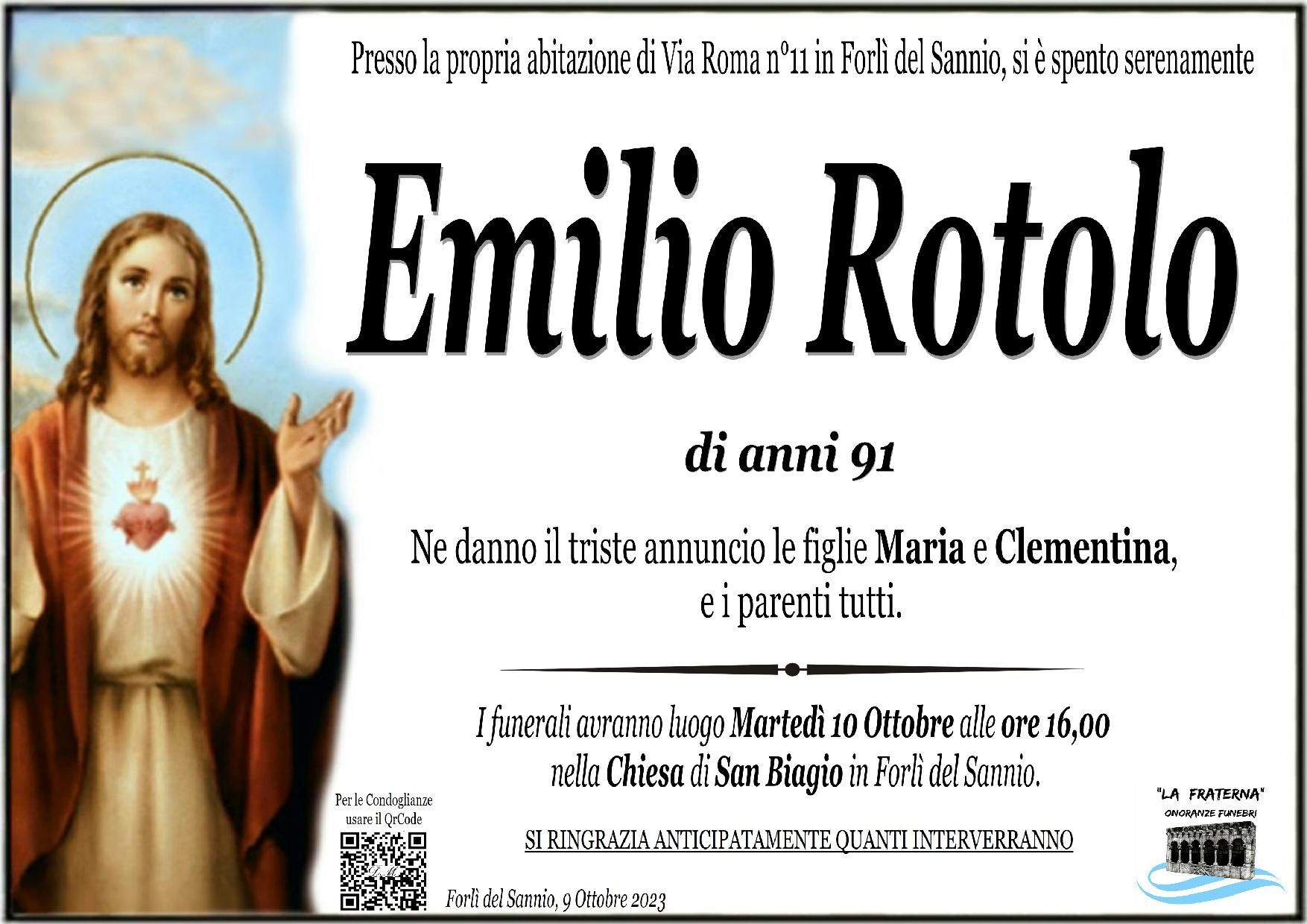 necrologio Emilio Rotolo
