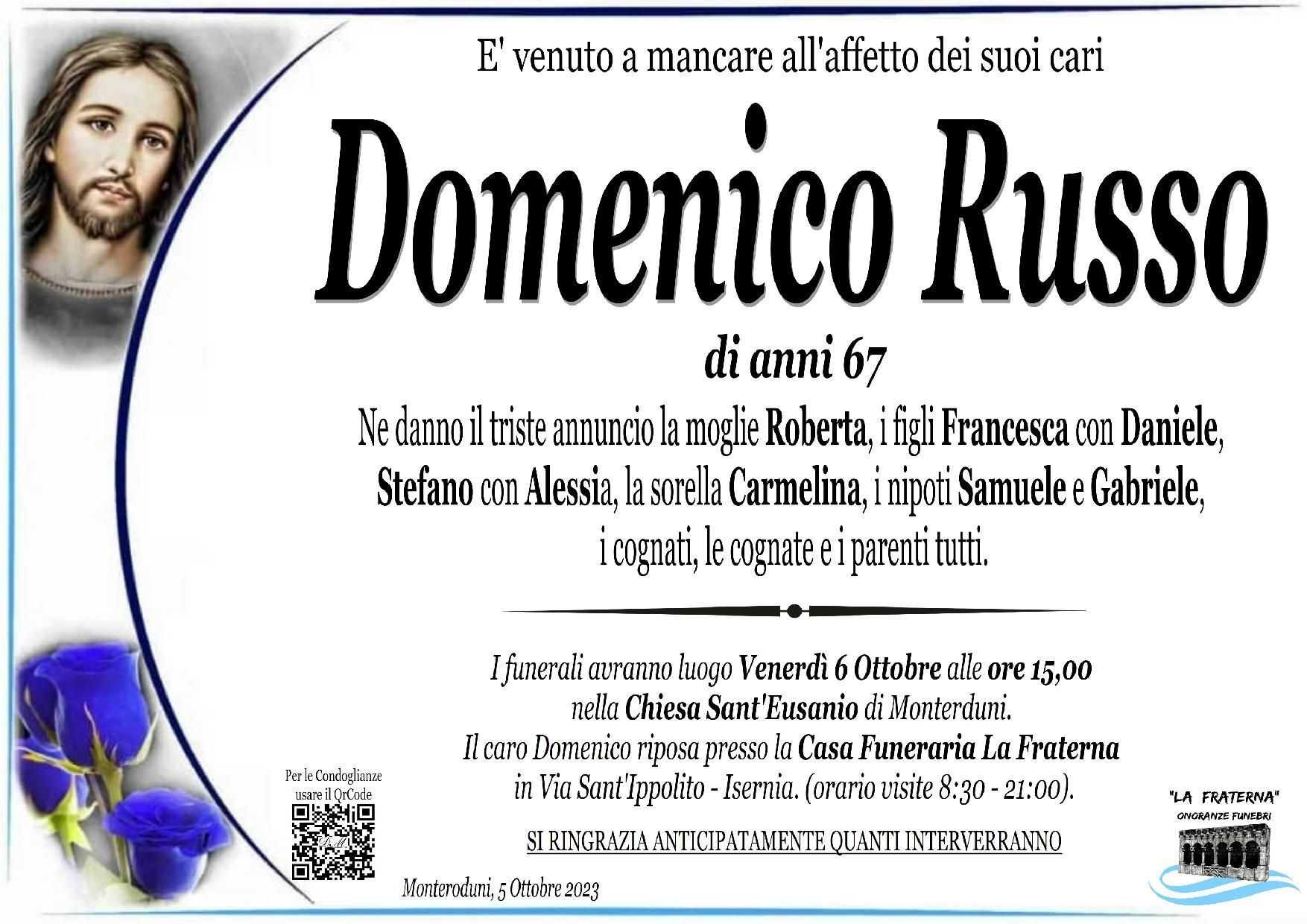 necrologio Domenico Russo