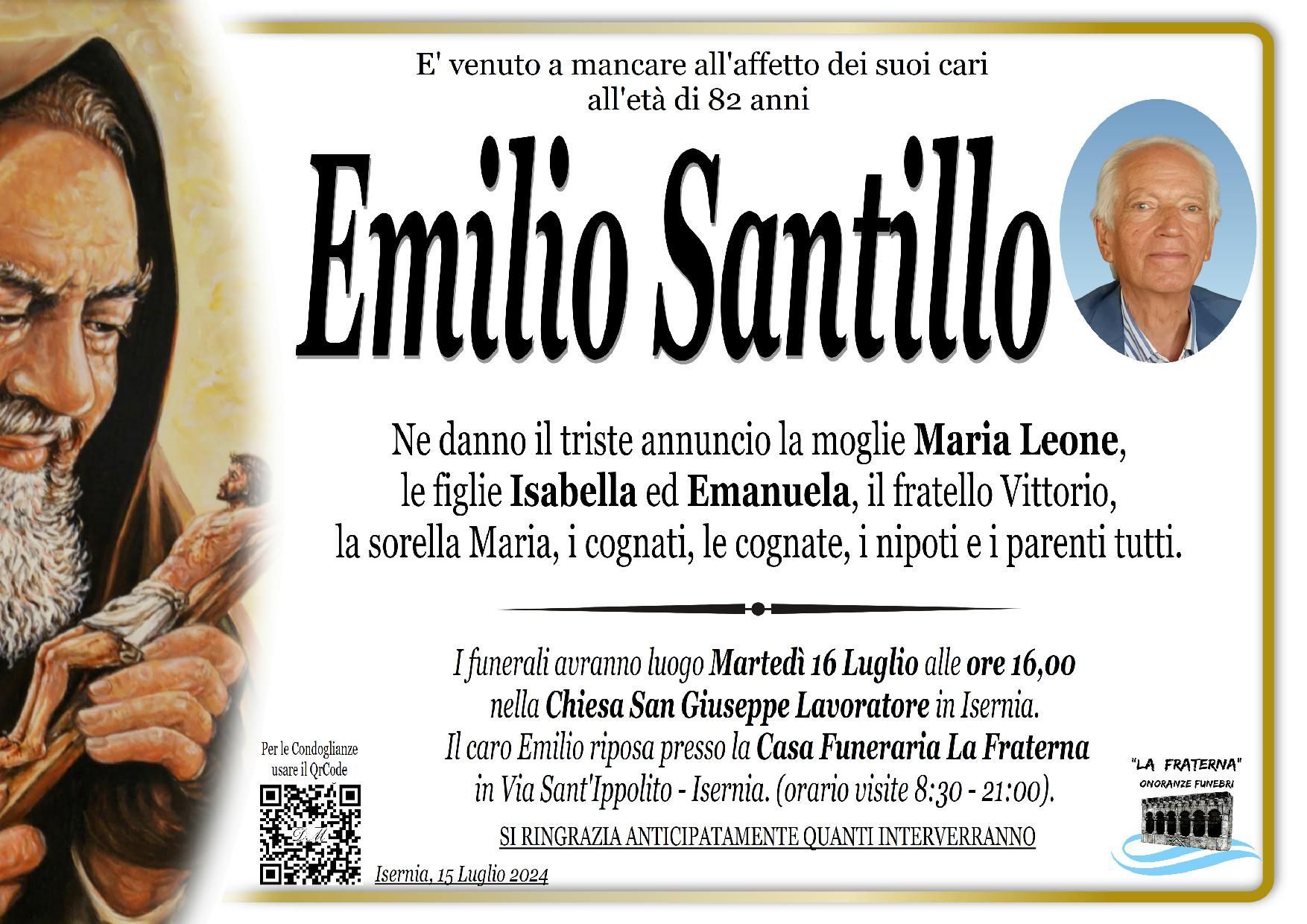 necrologio Emilio Santillo