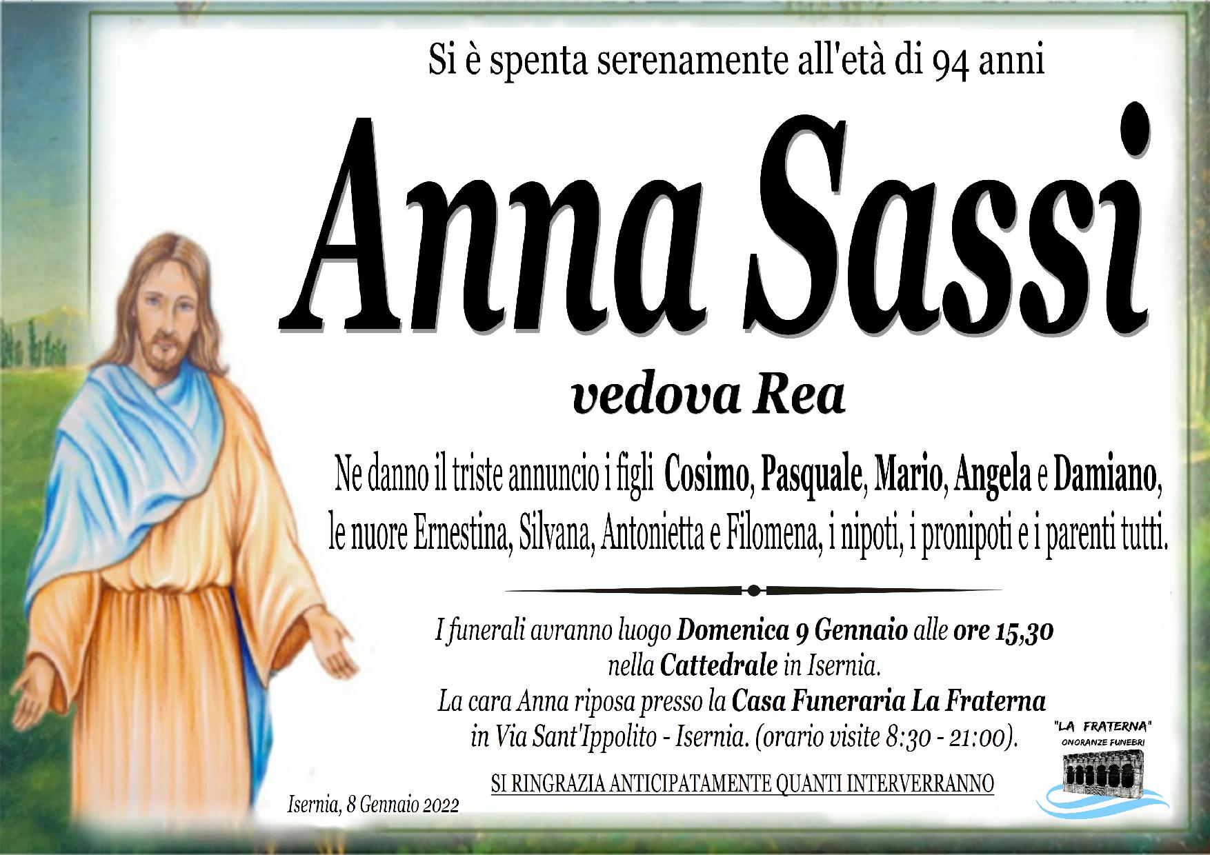 necrologio Anna Sassi