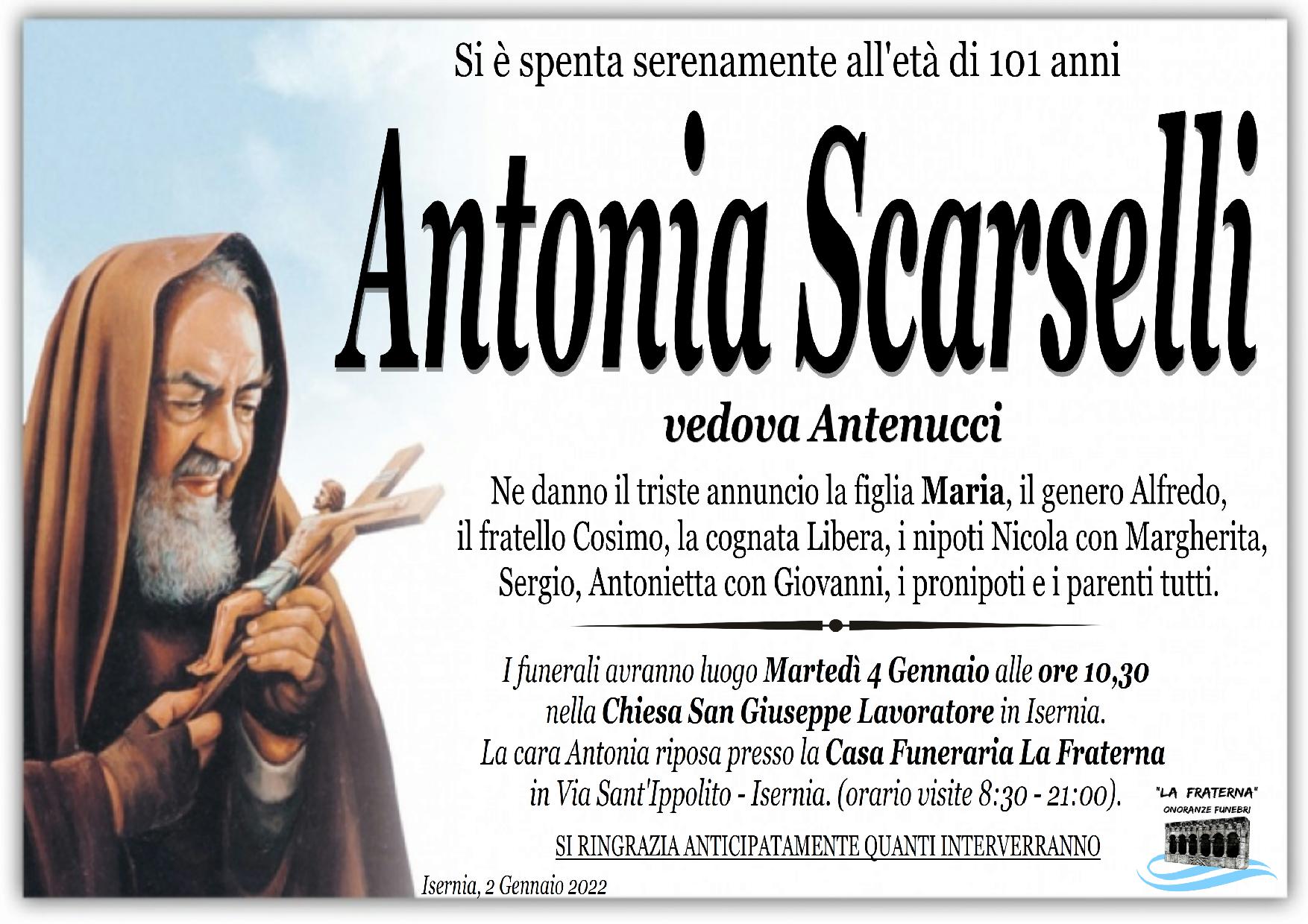 necrologio Antonia Scarselli