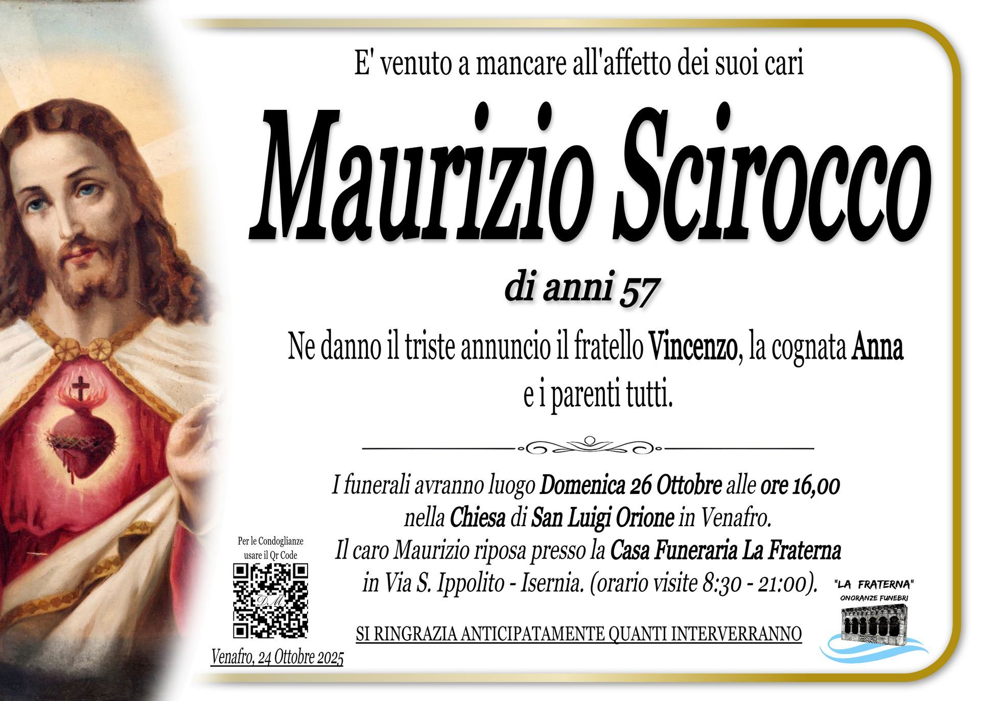 necrologio Maurizi Scirocco