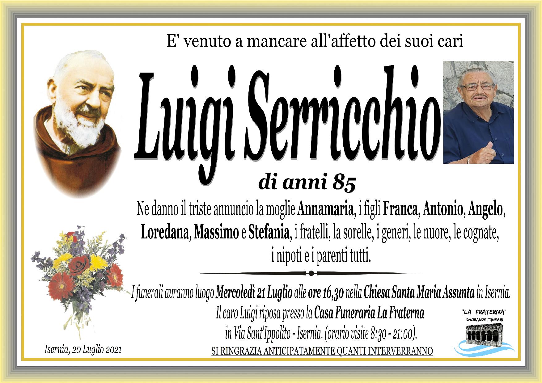 necrologio Luigi Serricchio