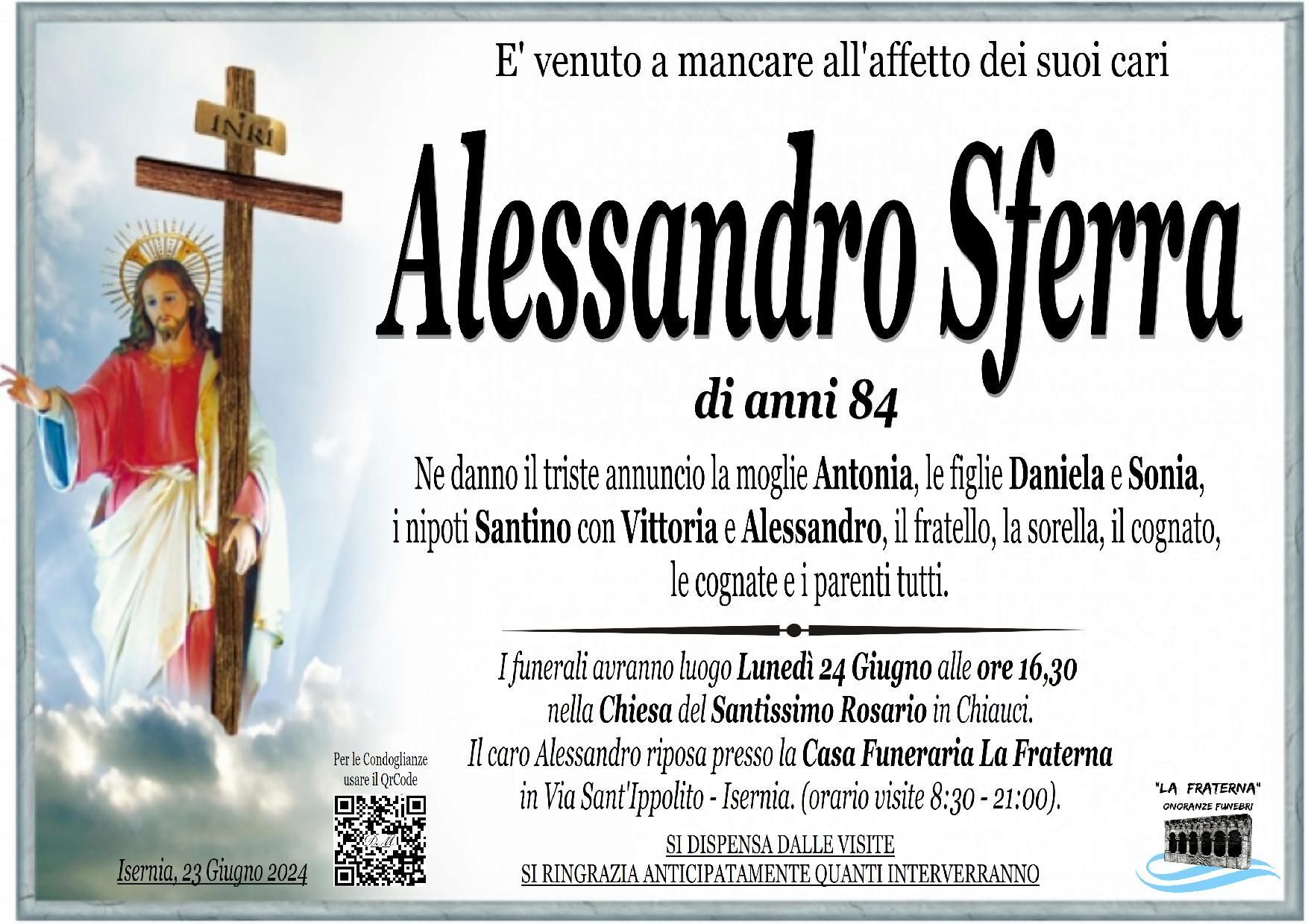 necrologio Alessandro Sferra