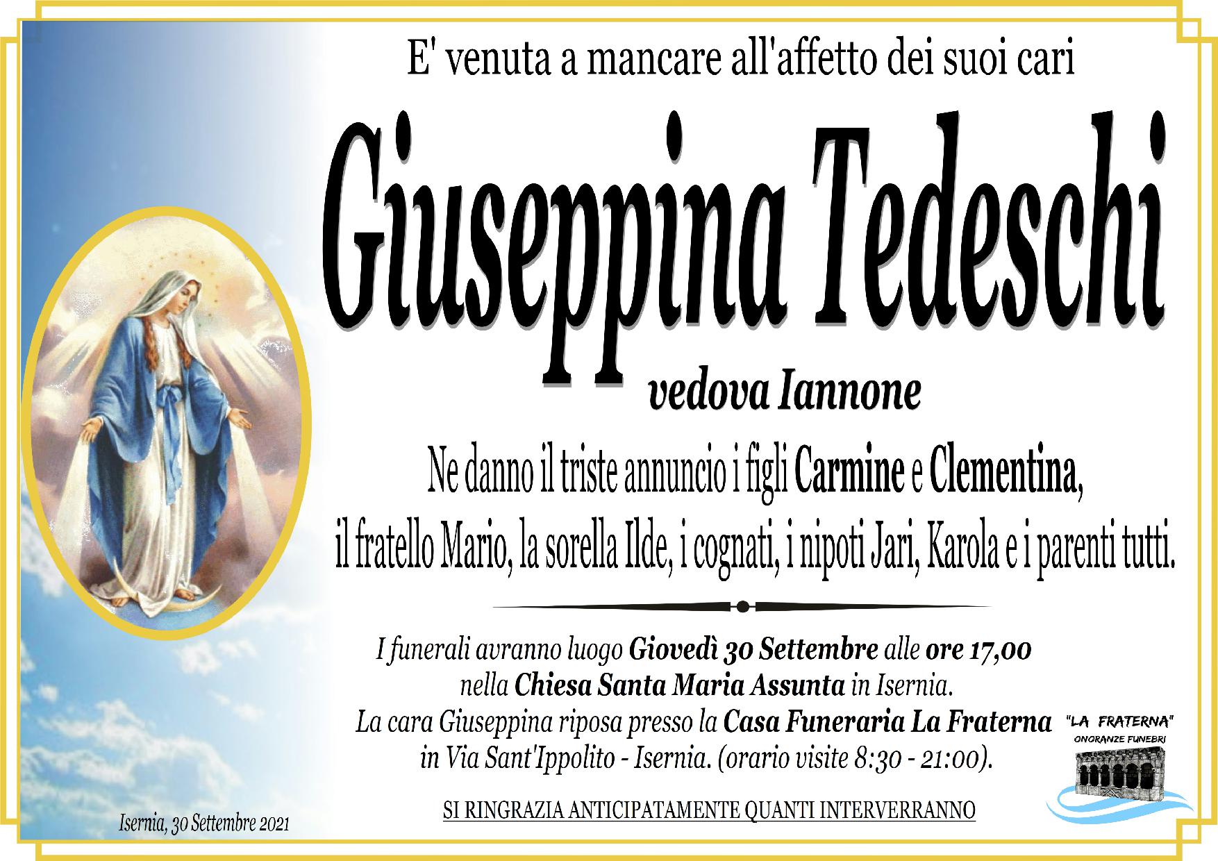 necrologio Giuseppina Tedeschi